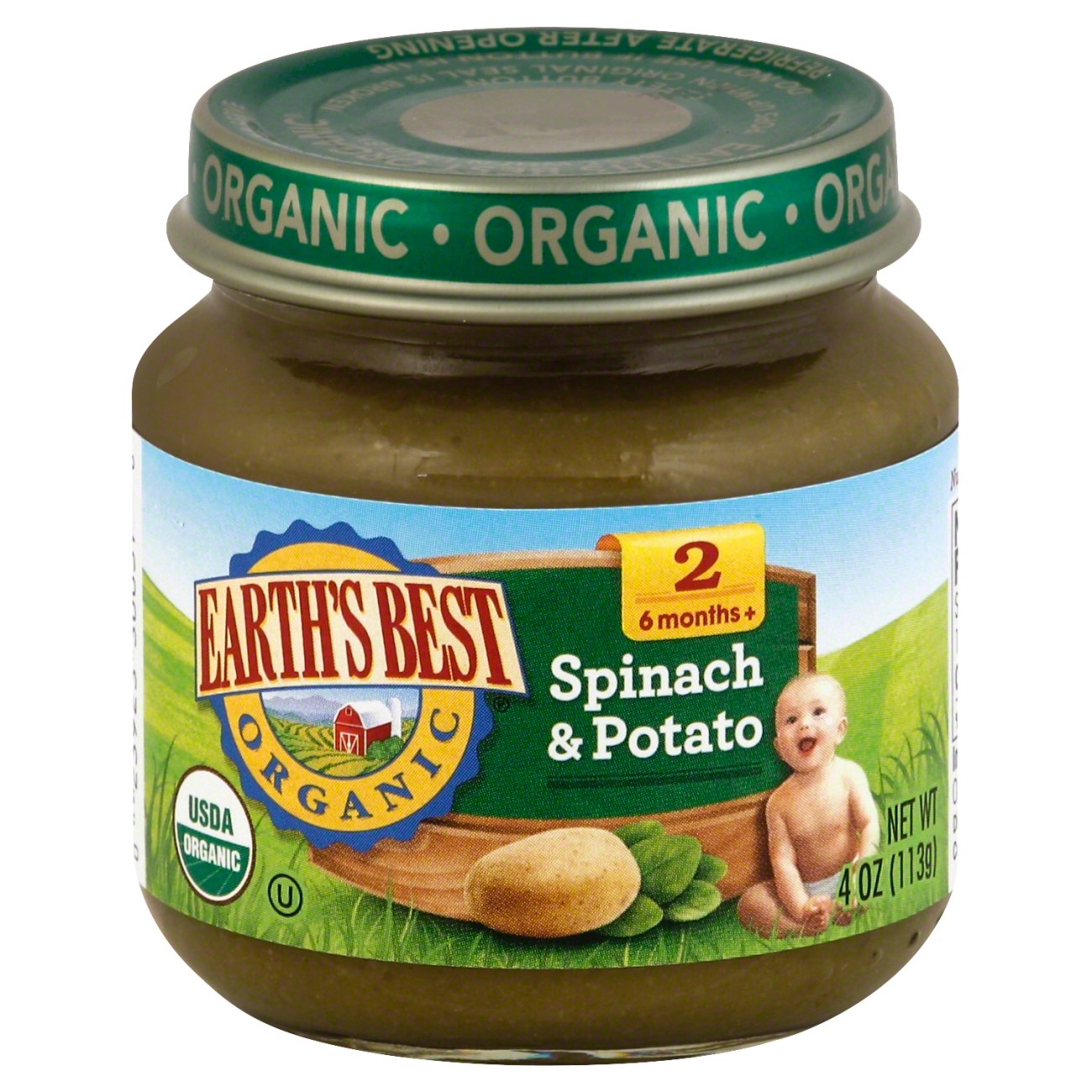 Earth S Best Organic Stage 2 Baby Food Spinach Potatoes Shop Baby