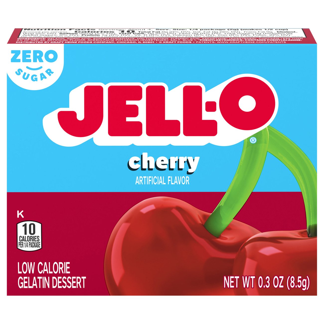 Jell O Zero Sugar Cherry Gelatin Dessert Mix Shop Pudding Gelatin