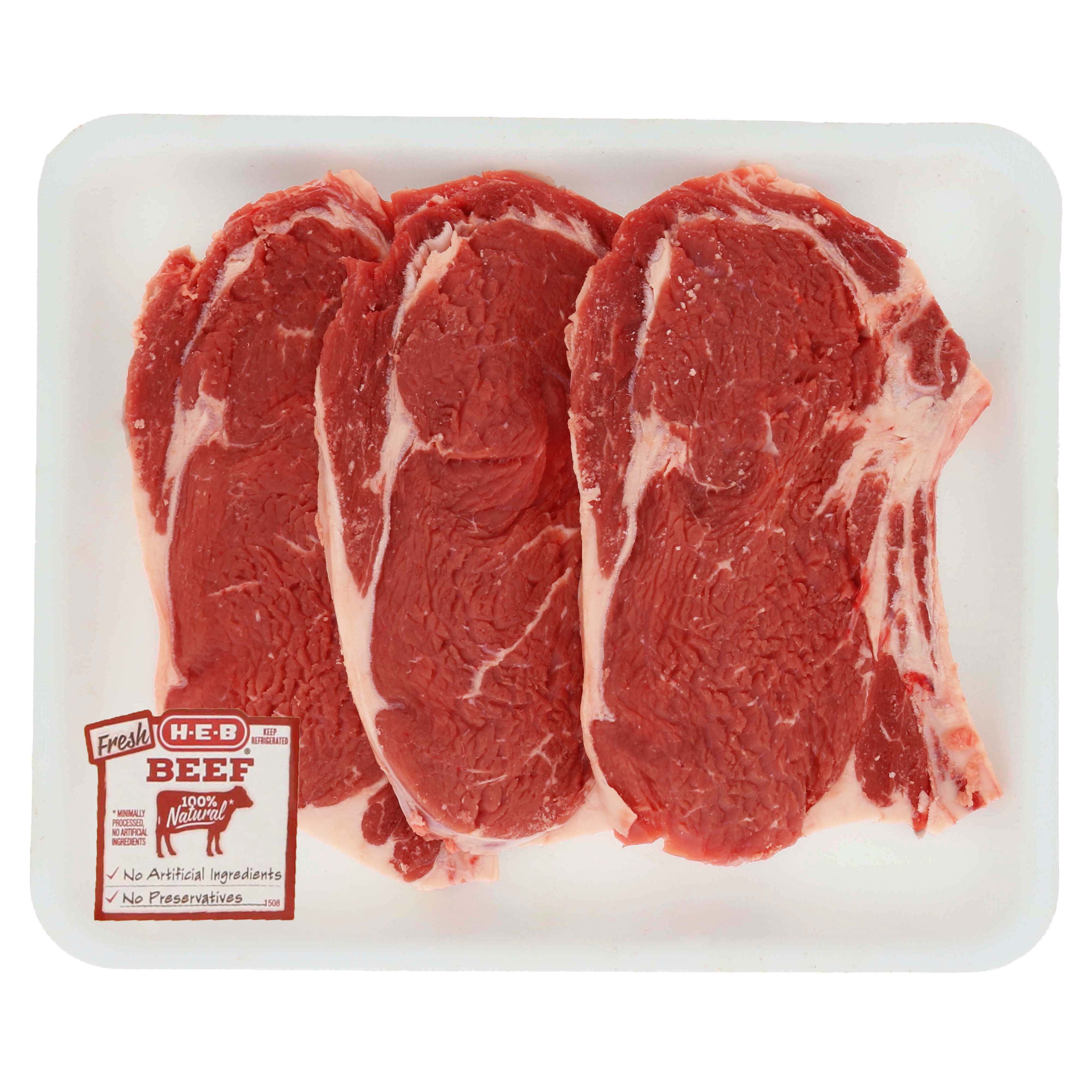 H E B Beef Ribeye Steak Bone In Thin Value Pack USDA Select Shop