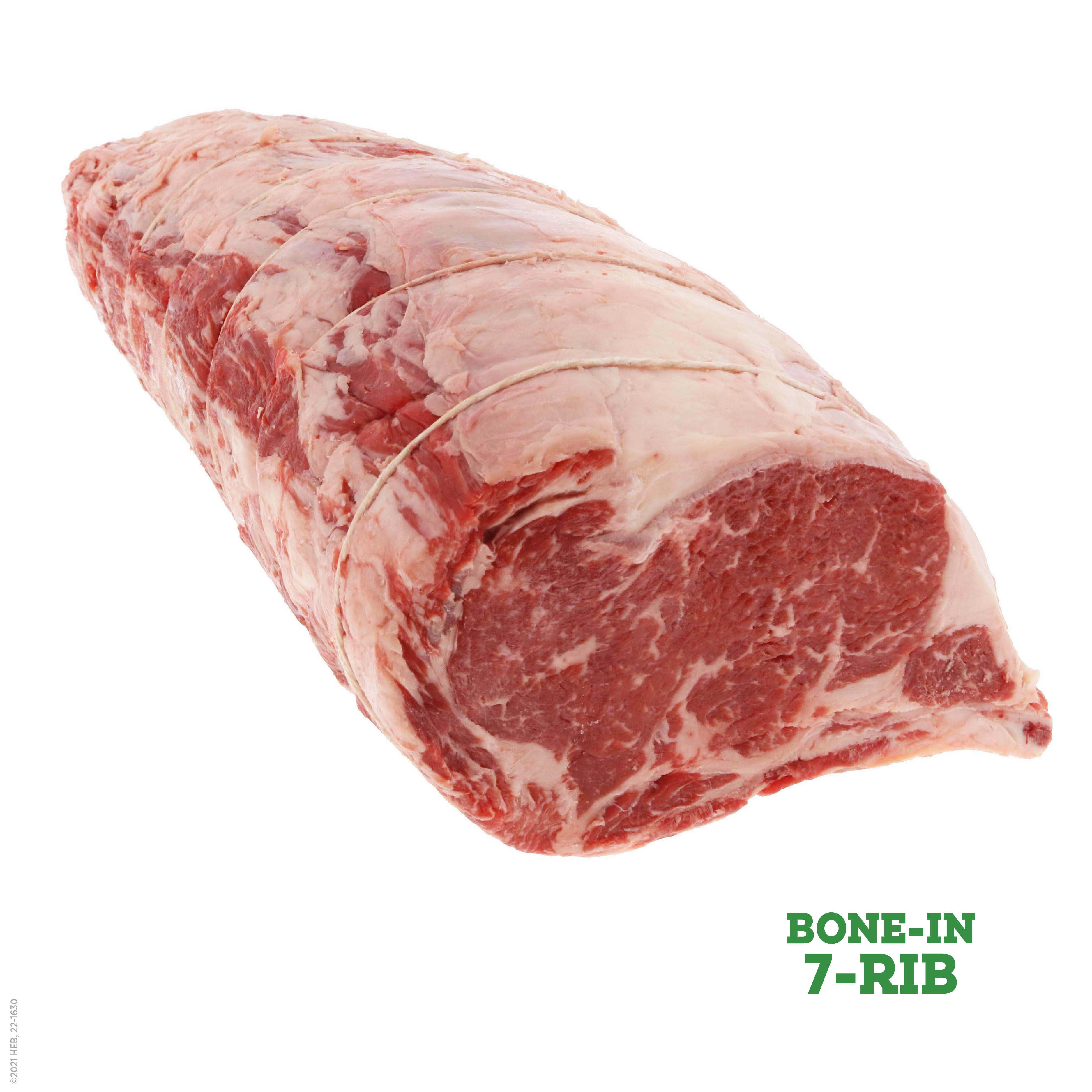 H E B Natural Beef Ribeye Roast Bone In Whole Ribs Usda Choice 18042 Hot Sex Picture