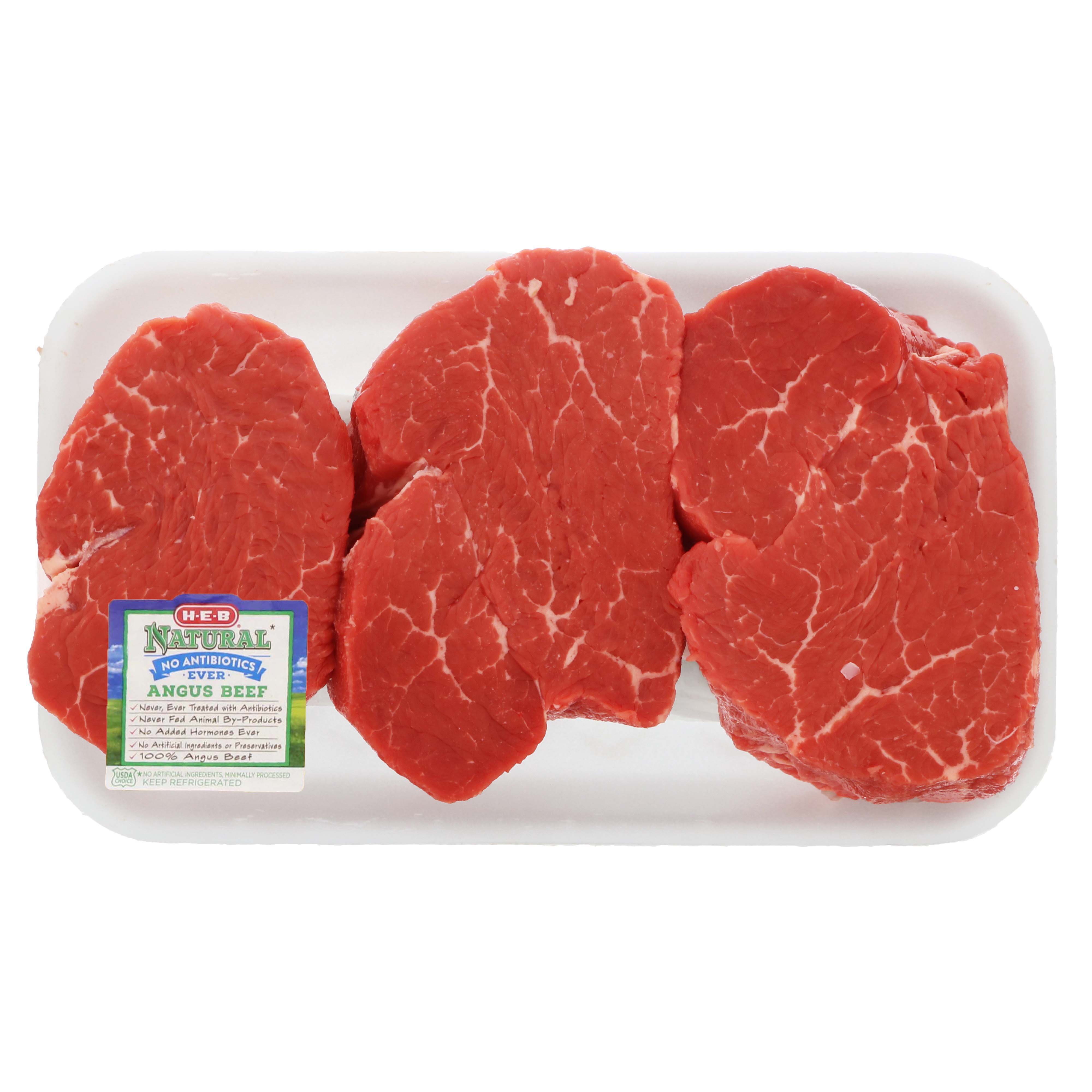 H E B Natural Boneless Beef Tenderloin Steaks Usda Choice Shop Beef