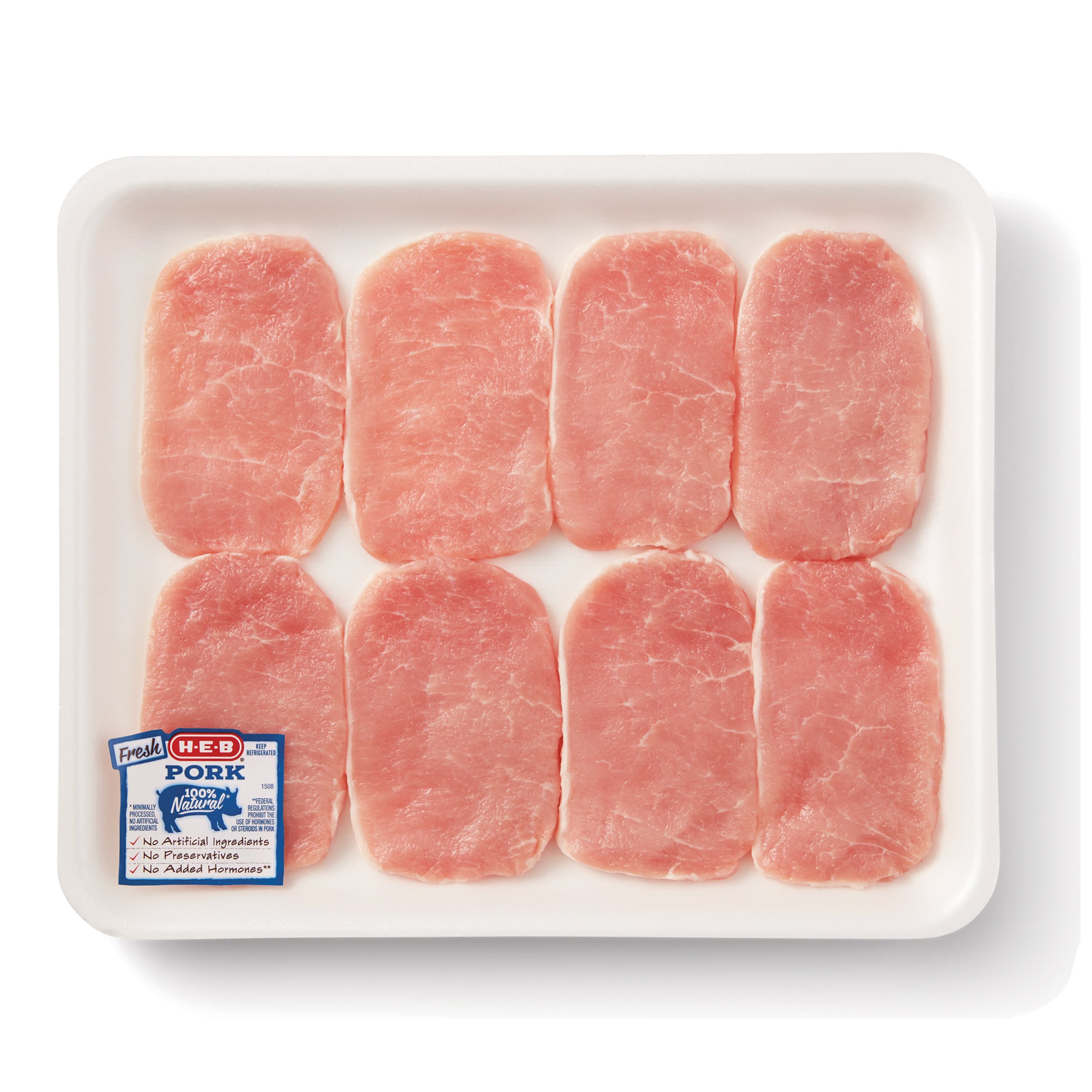 H E B Boneless Center Loin Pork Chops Thin Cut Value Pack Shop