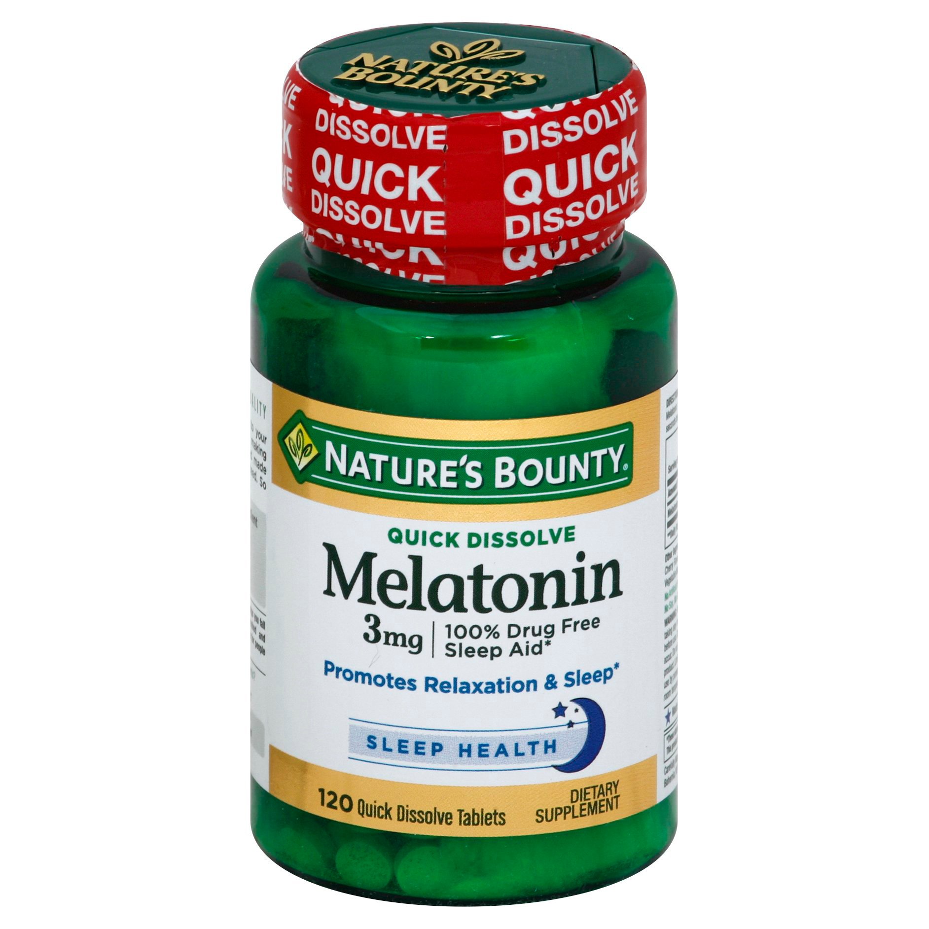 Nature S Bounty Melatonin 3 Mg Quick Dissolve Tablets Shop Sleep