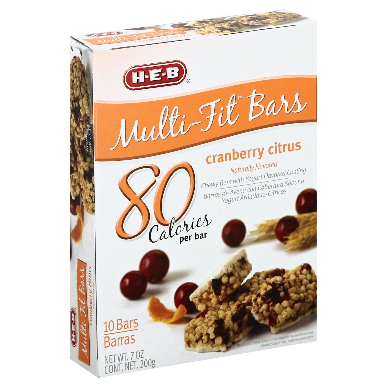 H E B Multi Fit Cranberry Citrus Chewy Bars Shop Granola Snack Bars