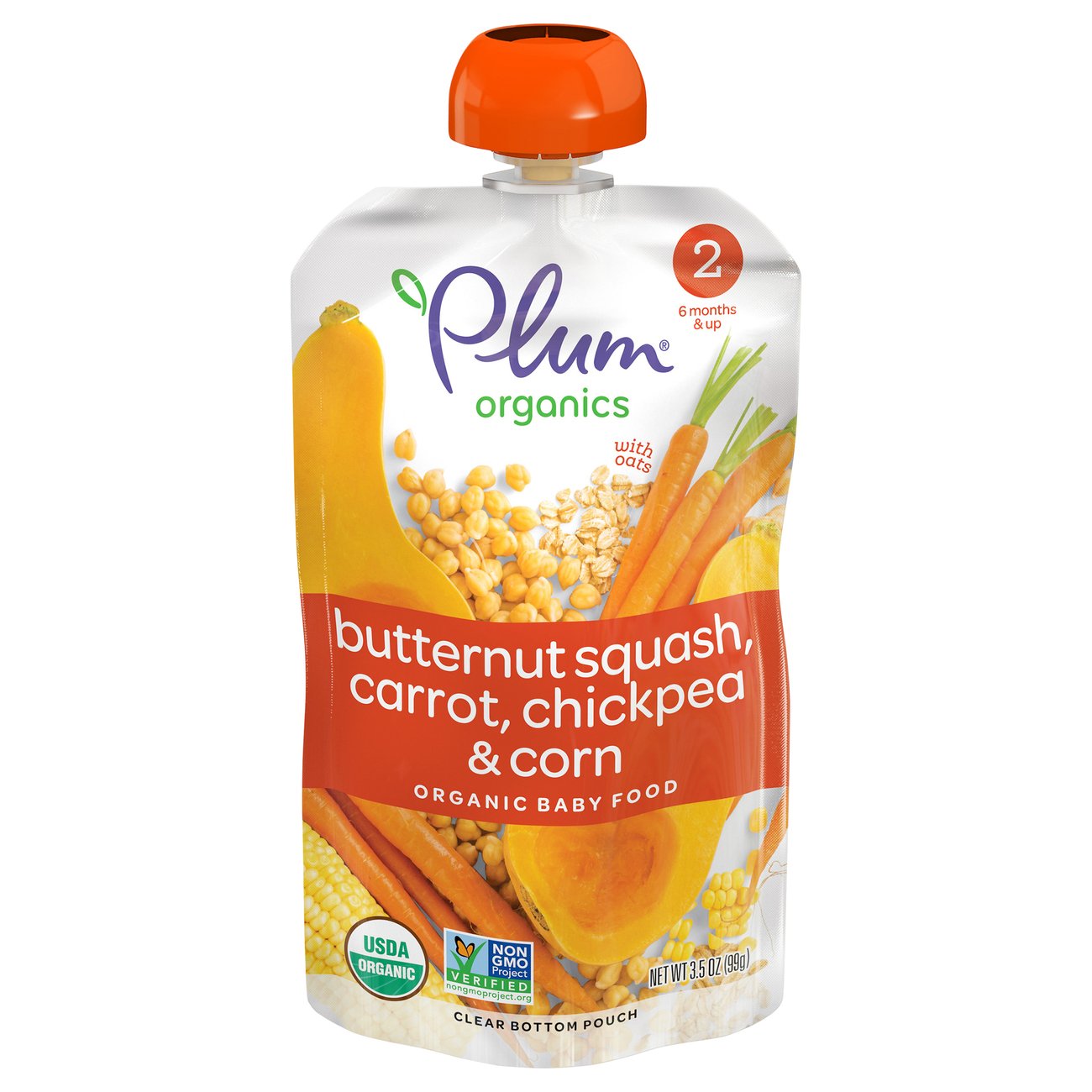 Plum Organics Baby Food Pouch Butternut Squash Carrot Chickpea