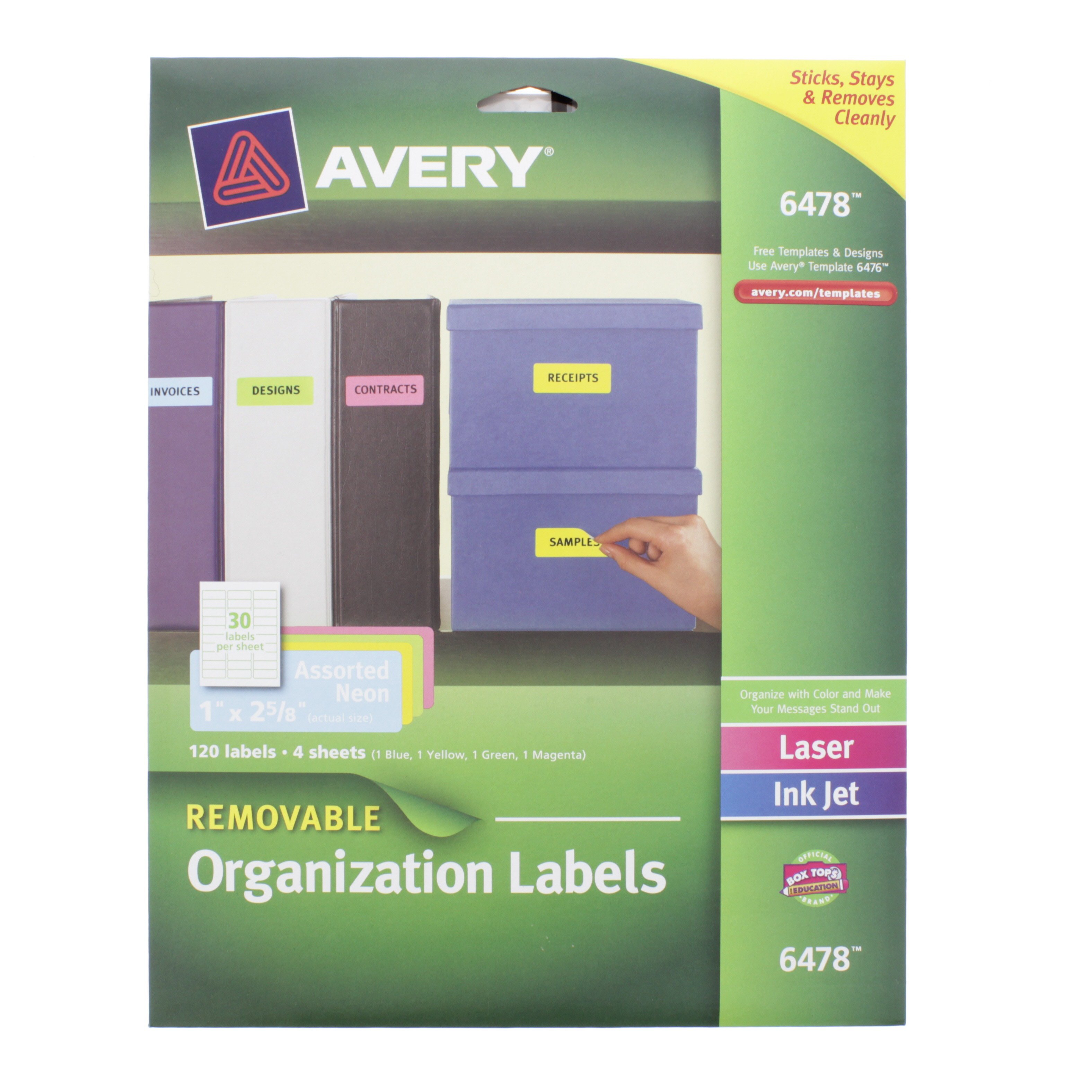 Avery Removable Multipurpose Labels Neon Shop Dividers Labels At H E B