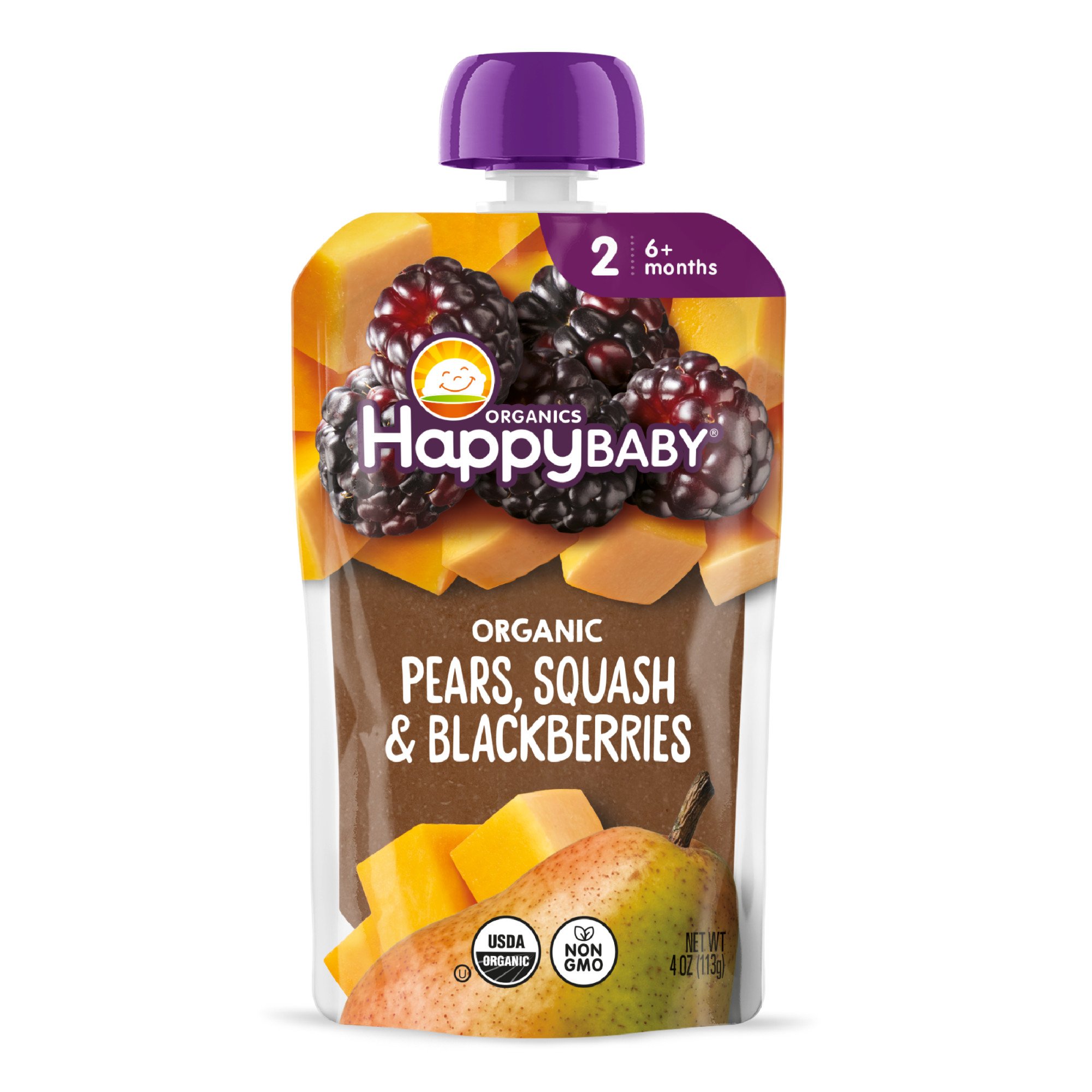 Happy Baby Organics Stage 2 Pouch Pears Squash Blackberries Shop