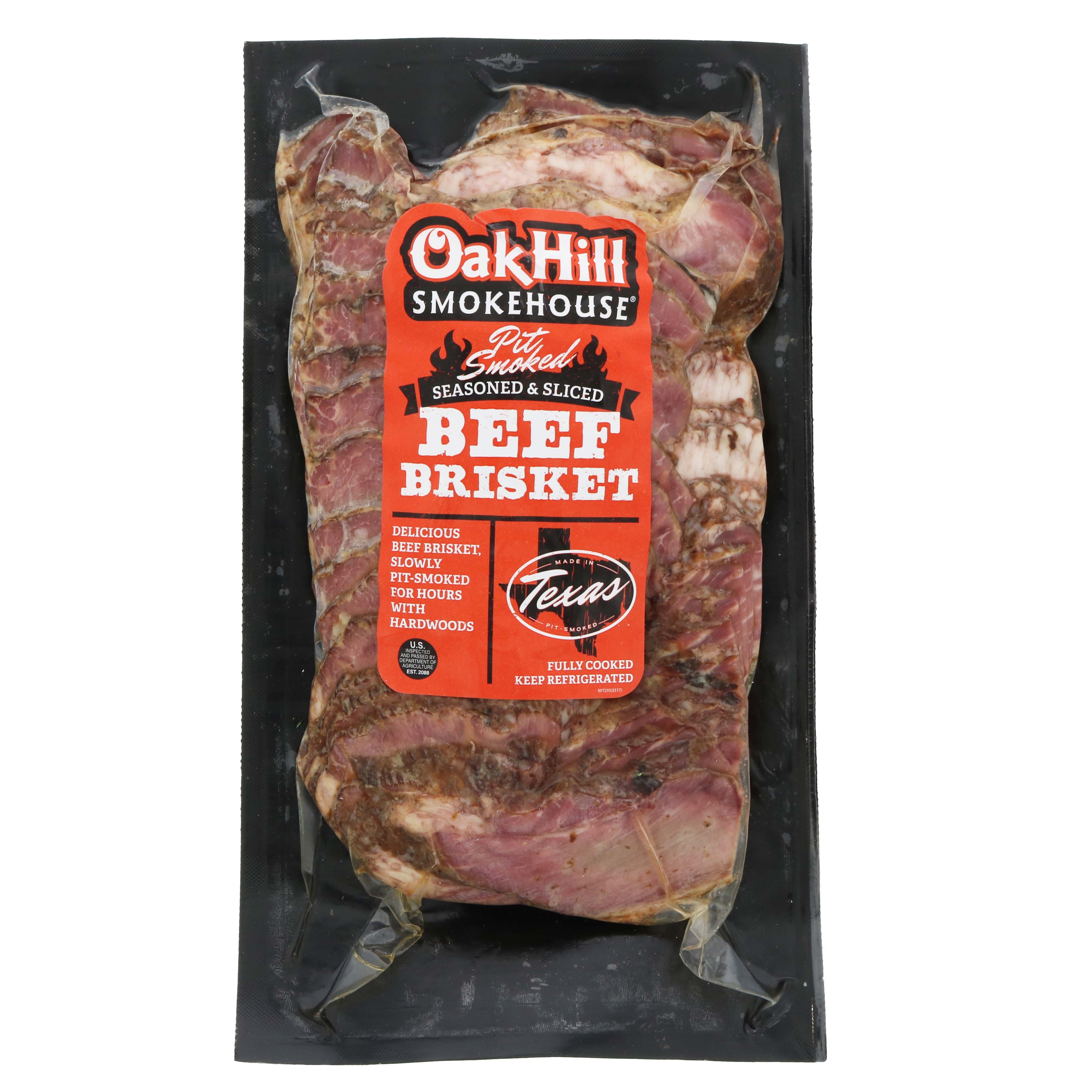 Oak Hill Pit Smoked Seasoned Sliced Beef Brisket Shop Beef At H E B