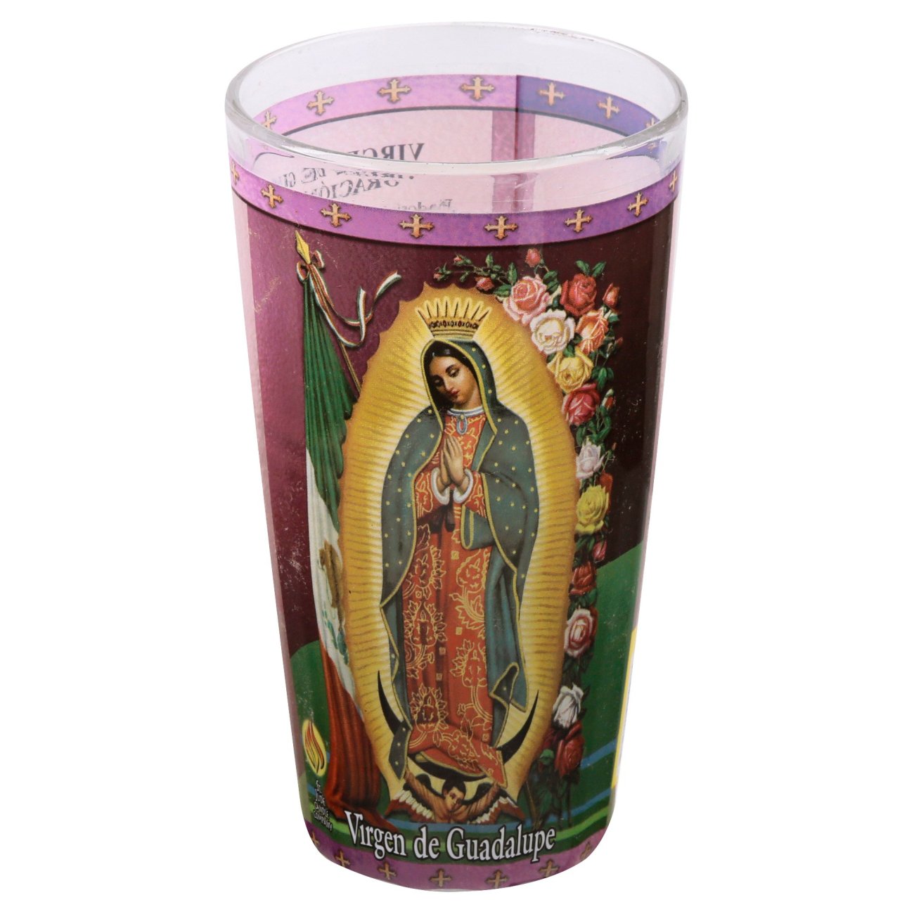 St Jude Candle Co Virgen De Guadalupe Drinking Glass Religious Candle