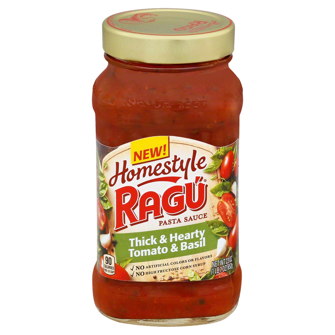 Ragu Homestyle Thick And Hearty Tomato And Basil Shop Pasta Sauces At