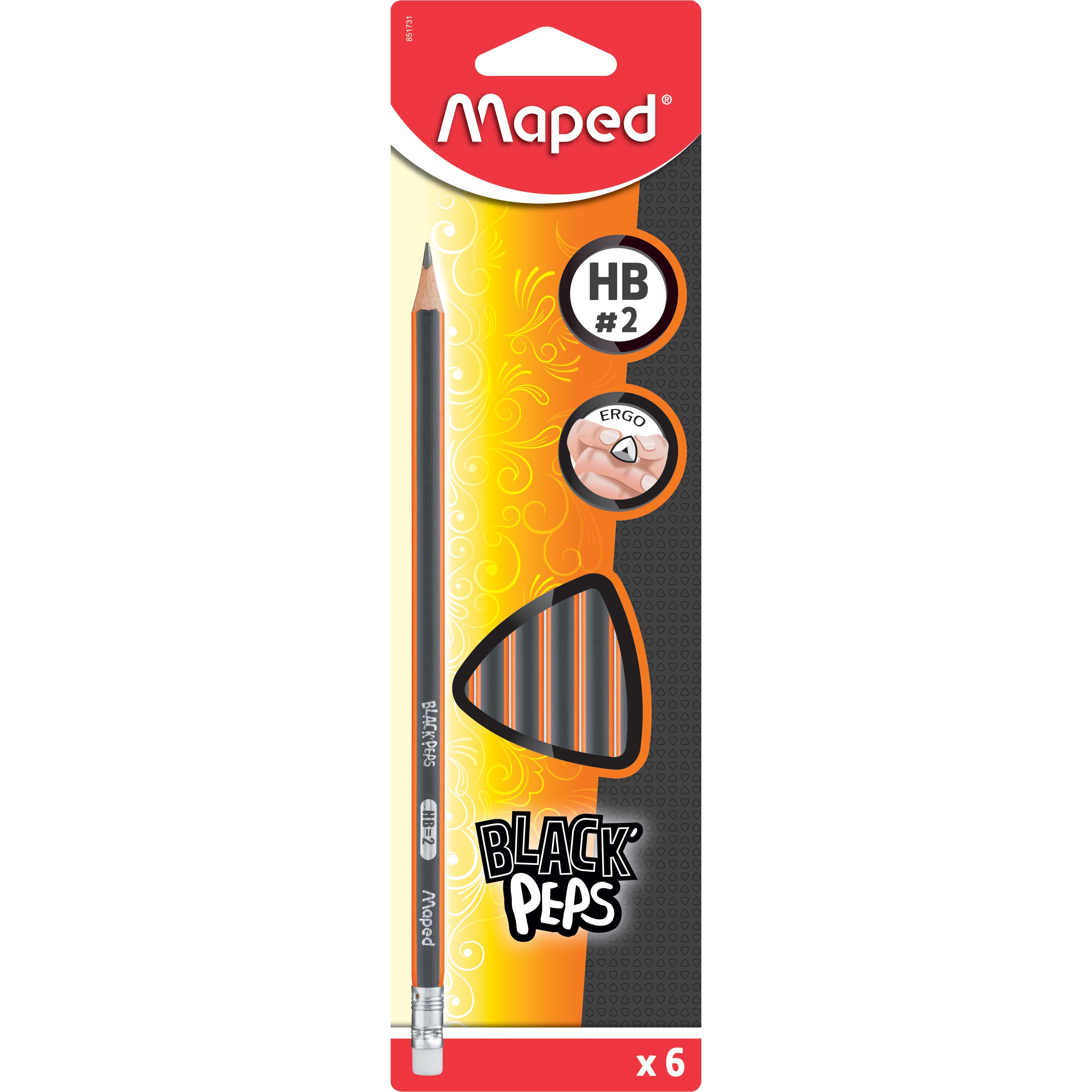 Maped Black Peps Pre Sharpened Triangular Pencils X Shop Pencils