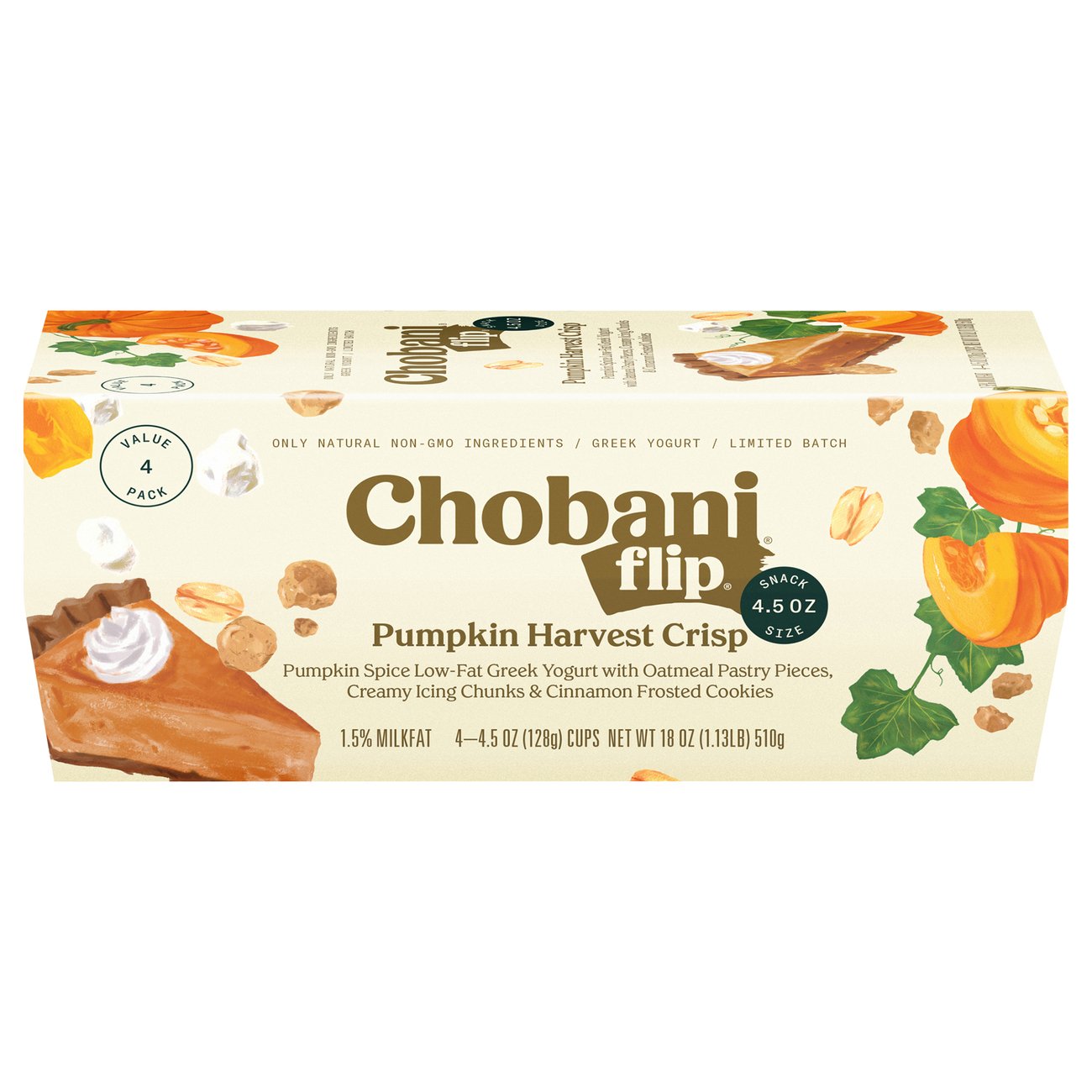 Chobani Flip Low Fat Pumpkin Harvest Crisp Greek Yogurt Shop Yogurt