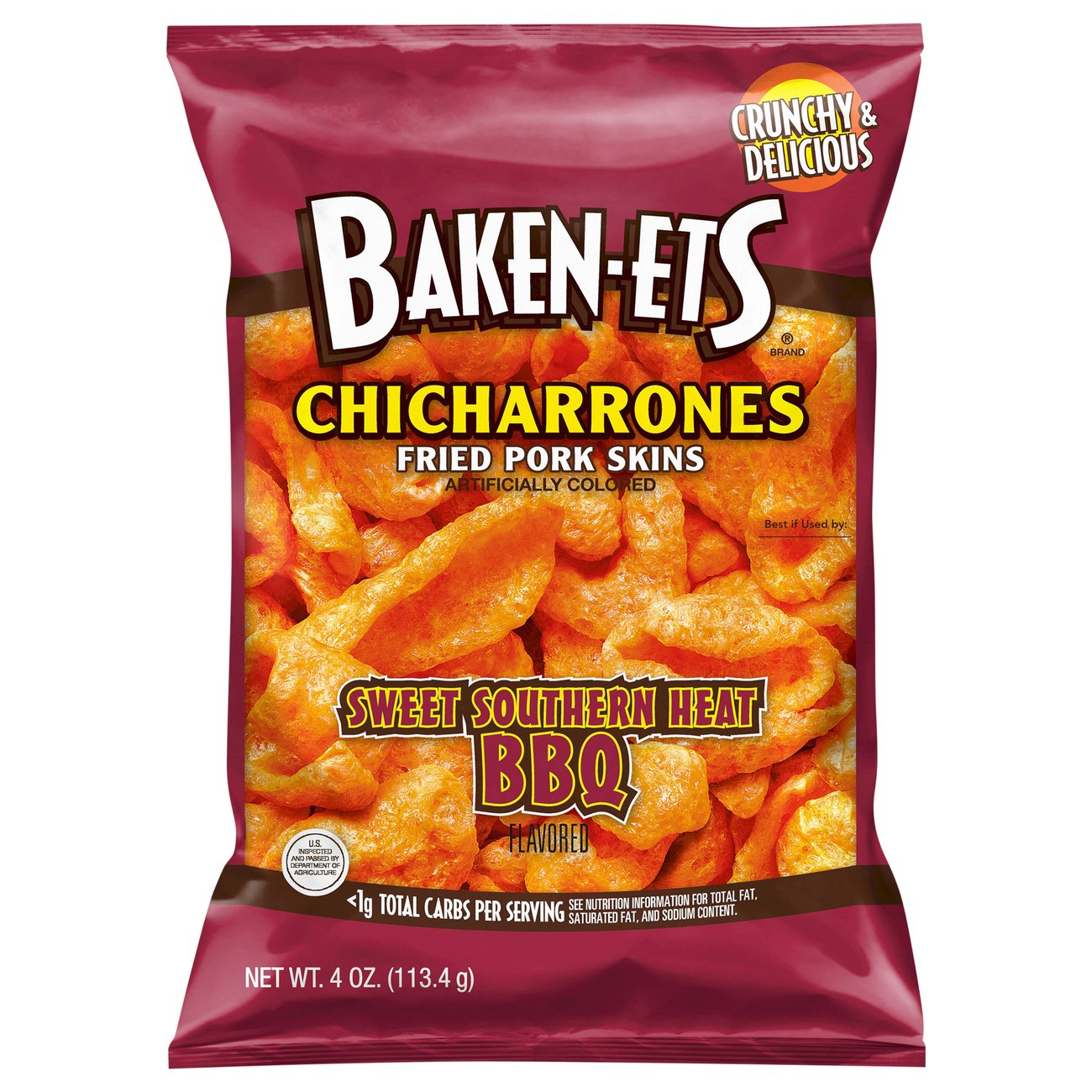 Baken Ets Sweet Southern Heat Bbq Fried Pork Skins Shop Chips At H E B