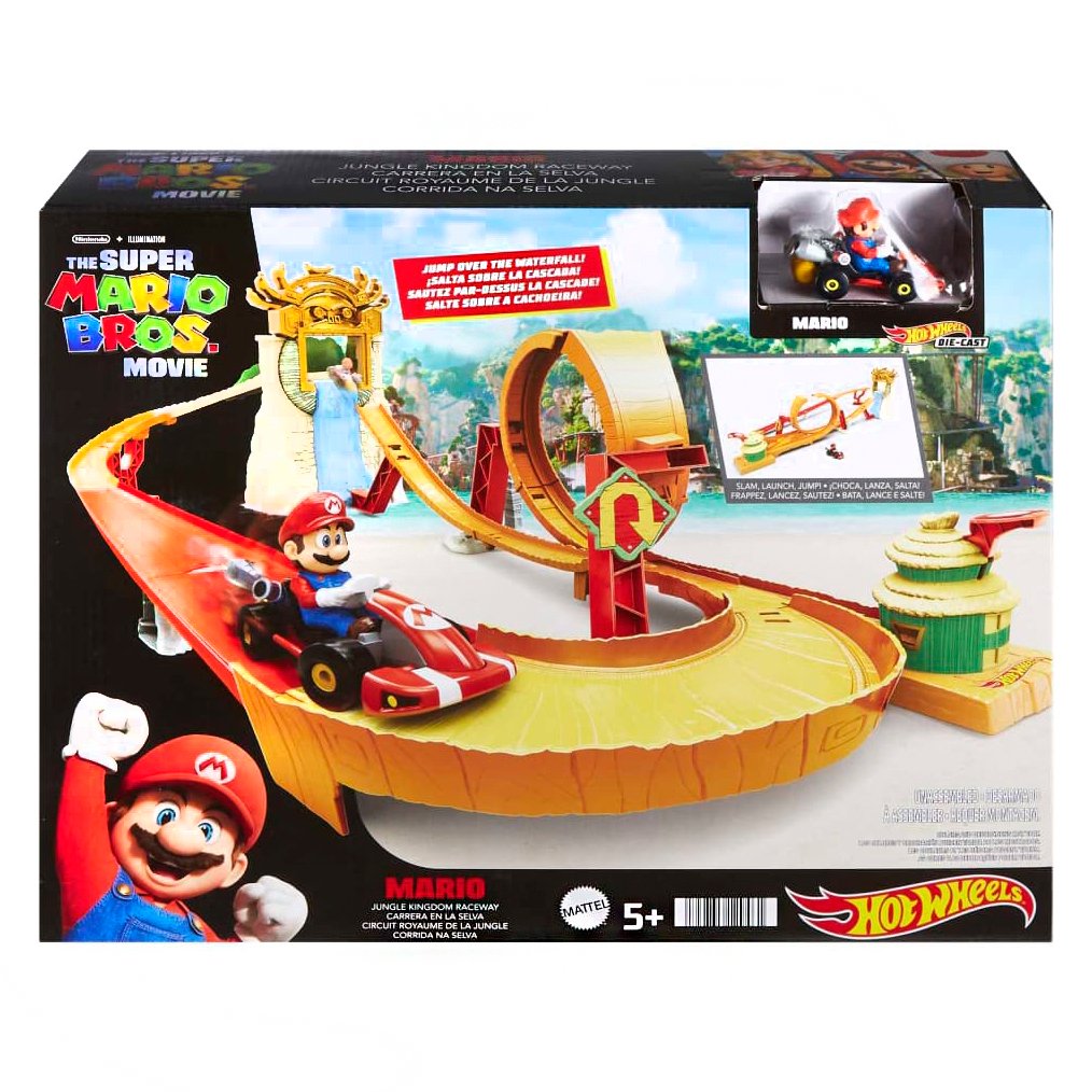 Hot Wheels Super Mario Bros Movie Jungle Kingdom Raceway Playset