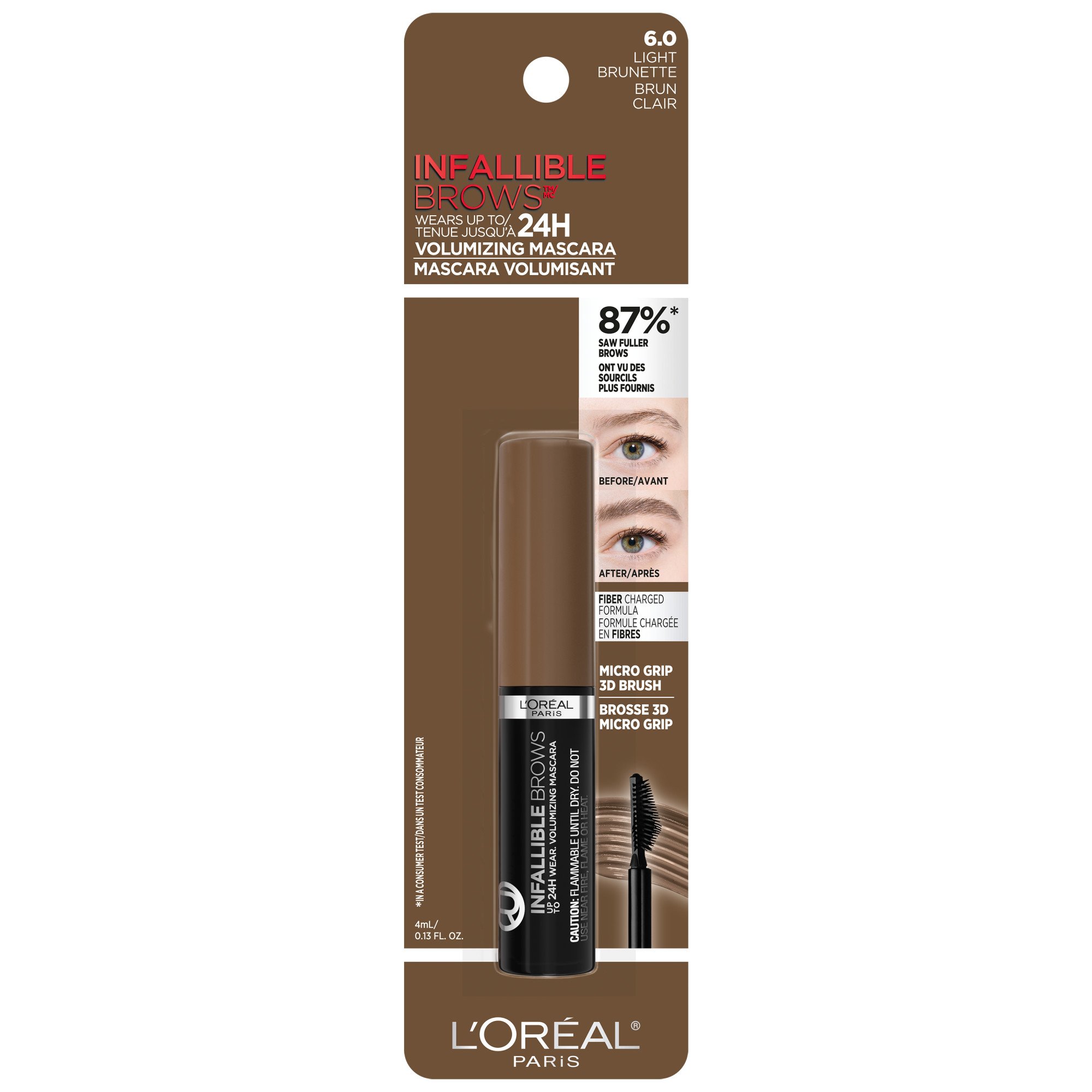 L Or Al Paris Infallible Brows H Volumizing Mascara Light Brunette