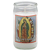 Reed Candle La Virgen De Guadalupe Religious Candle White Wax Shop