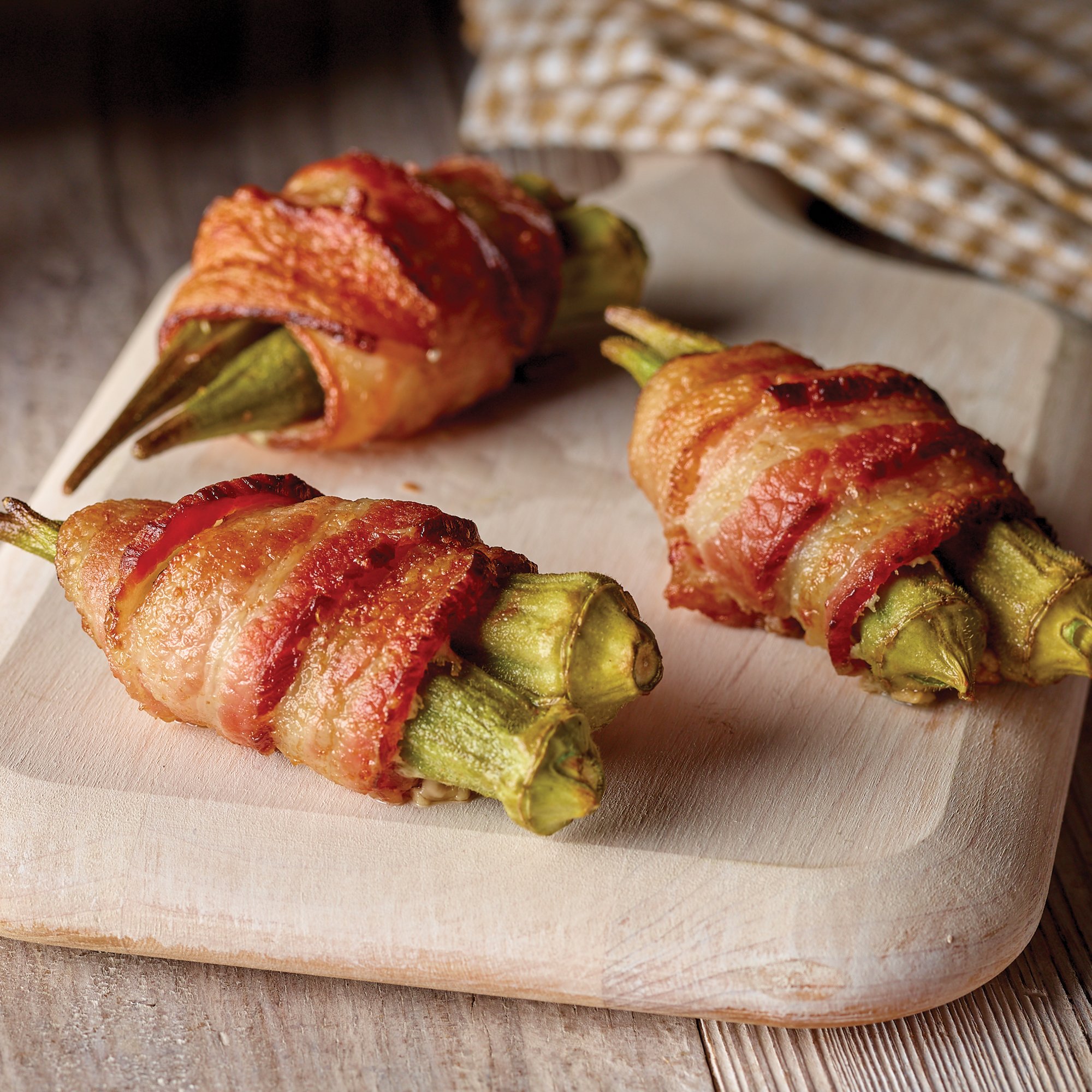 Air Fried Bacon Wrapped Okra Recipe from HEB