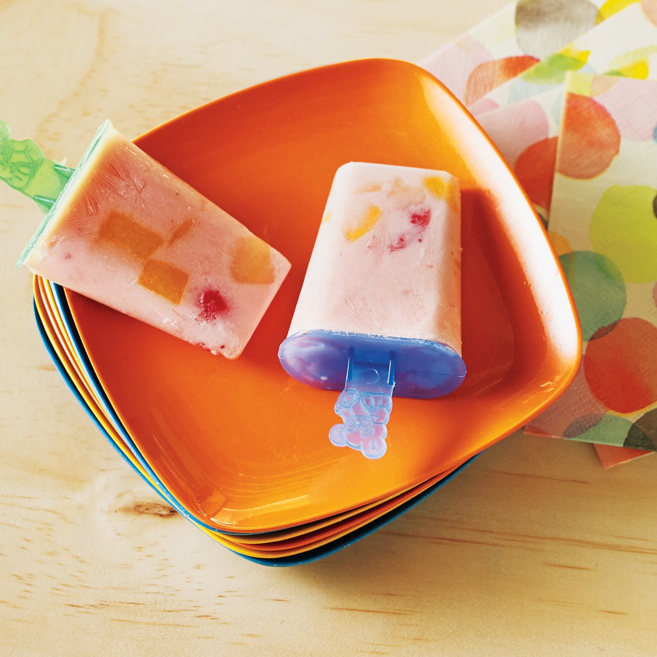 Apple, Strawberry, and Banana Popsicles Recipe from HEB