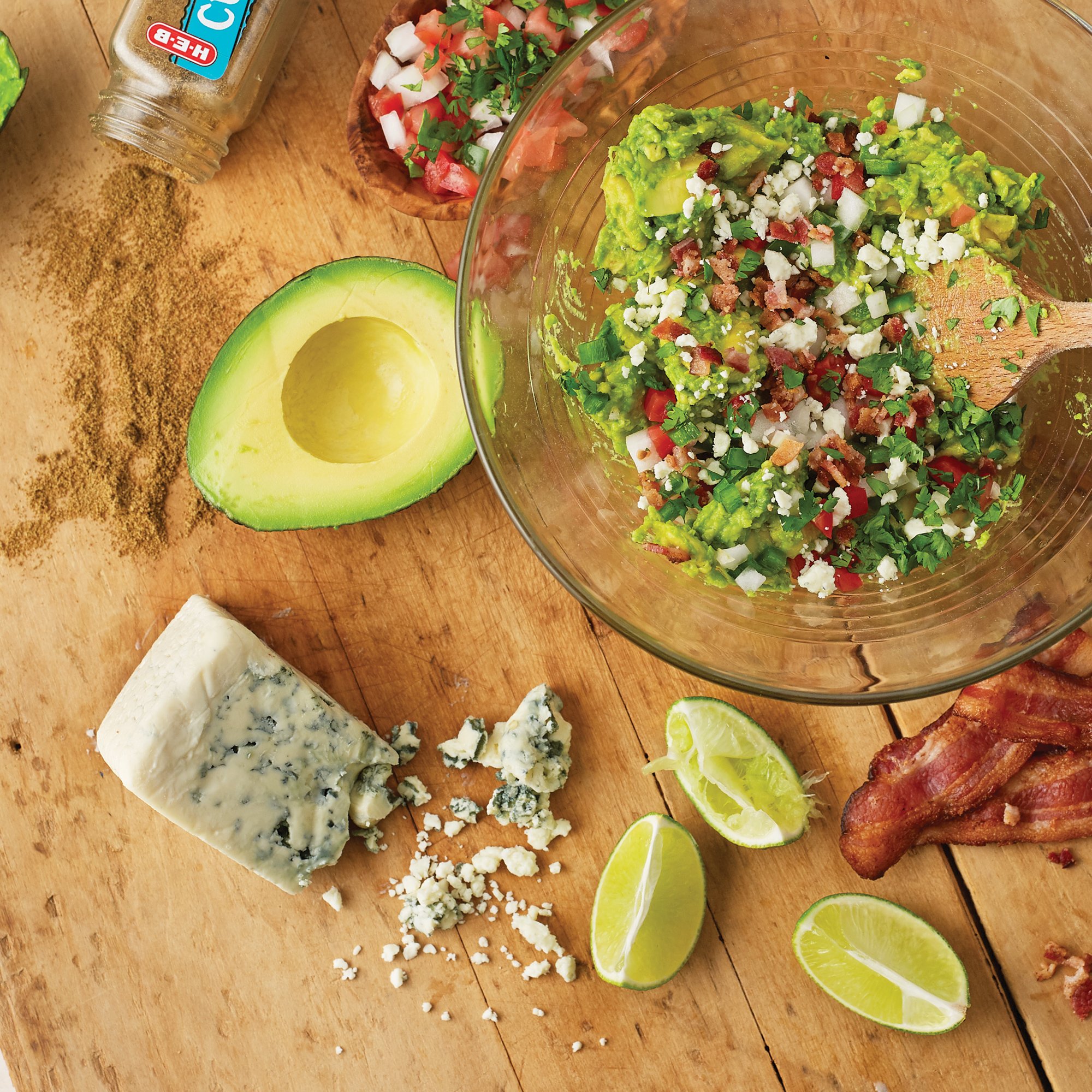 Bacon and Blue Cheese Guacamole Recipe from HEB