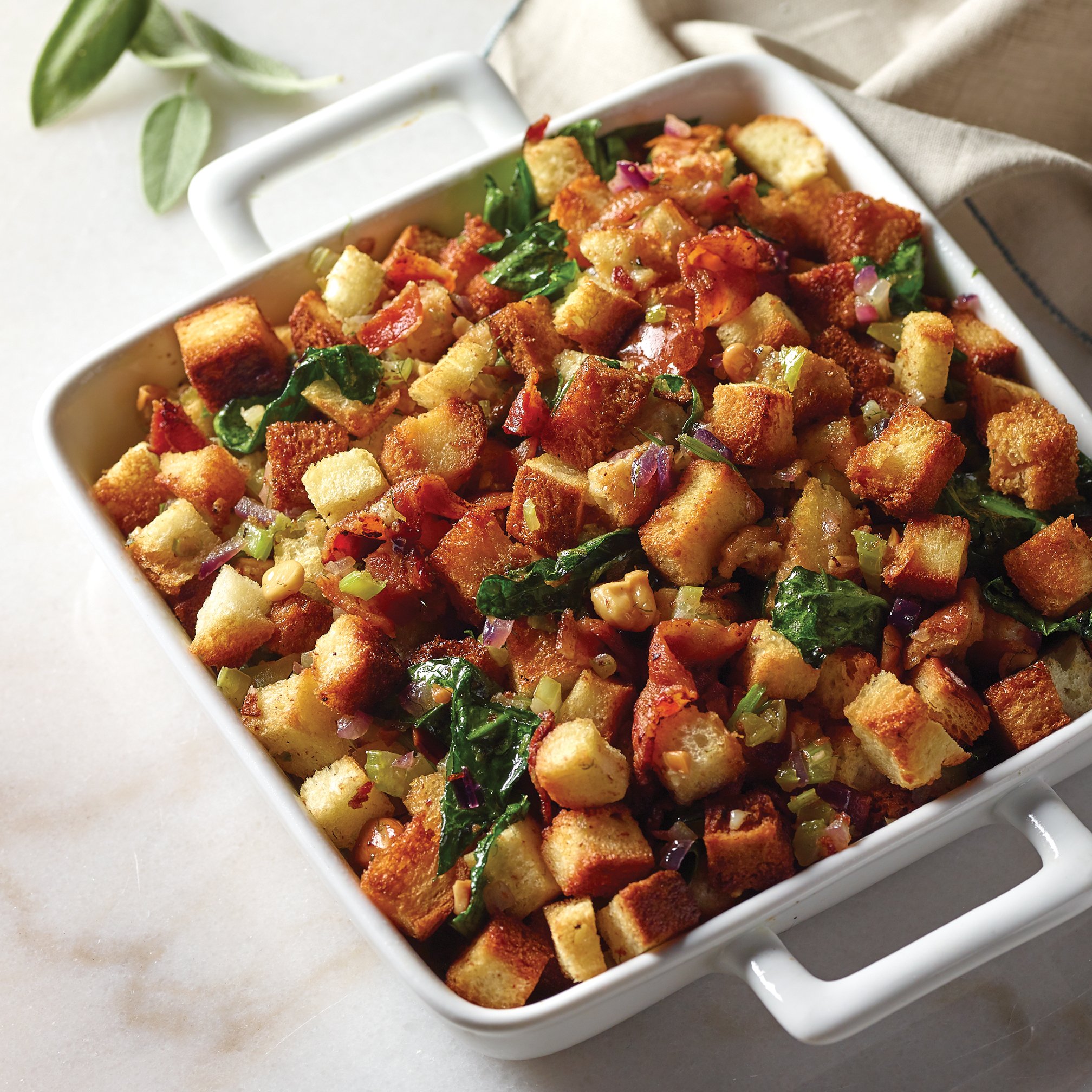 Bacon Spinach Stuffing Recipe from HEB