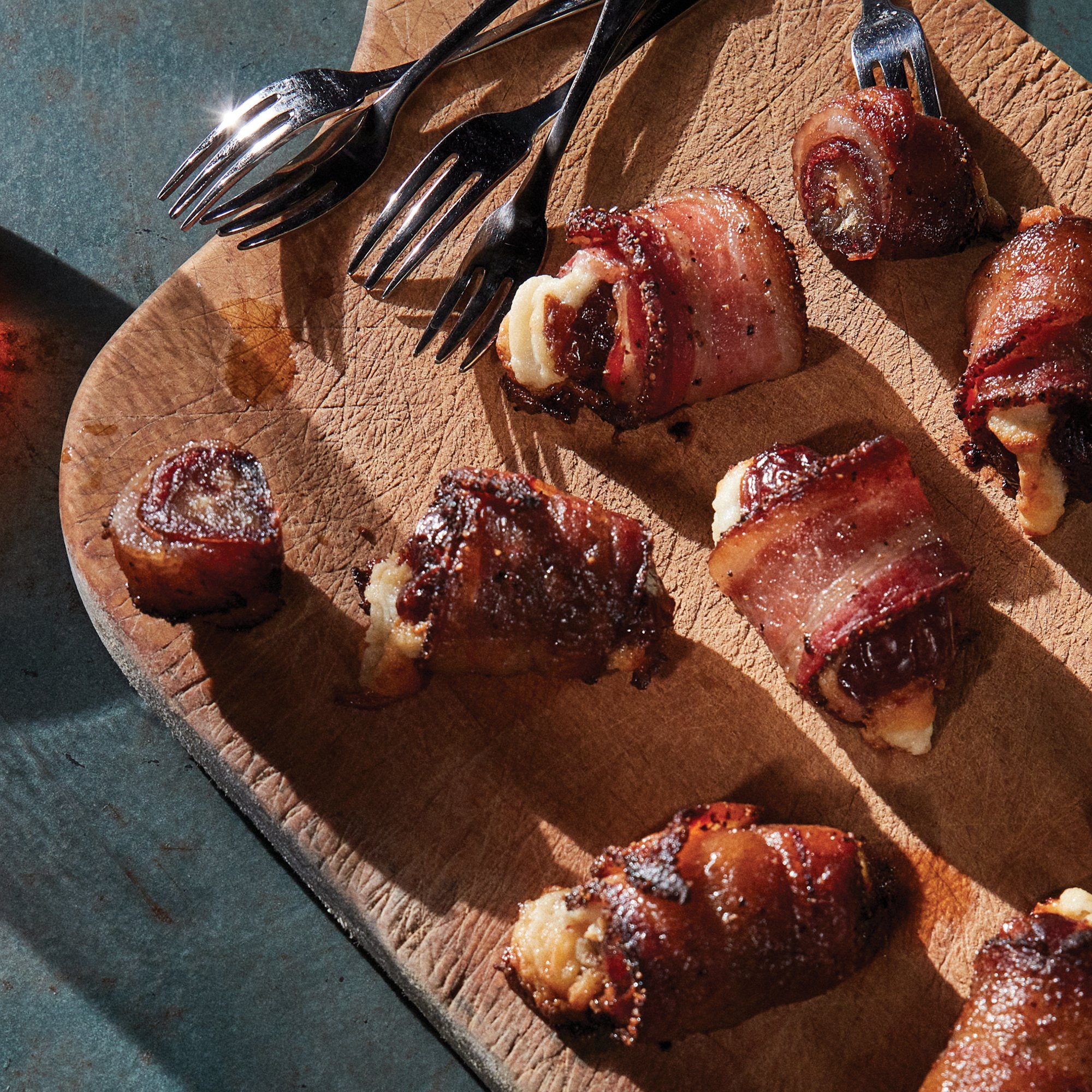 Bacon Wrapped Dates with Manchego Cream Recipe from HEB