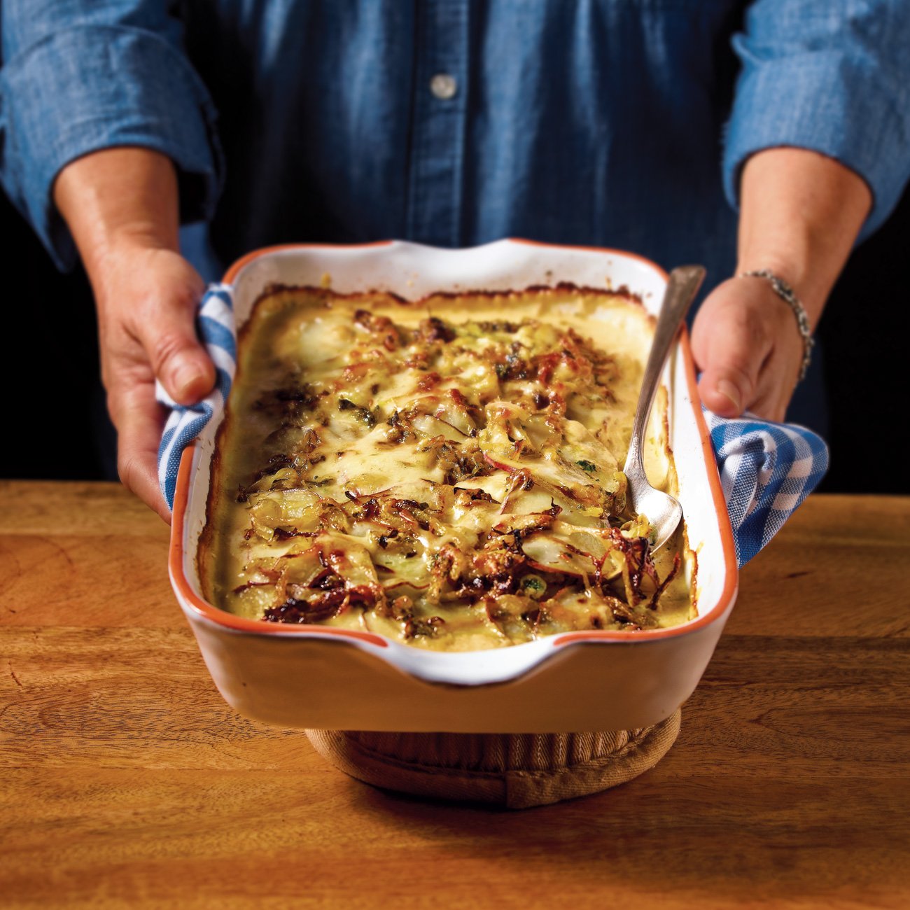 Caramelized Onion & Herb Potato Gratin Recipe from HEB