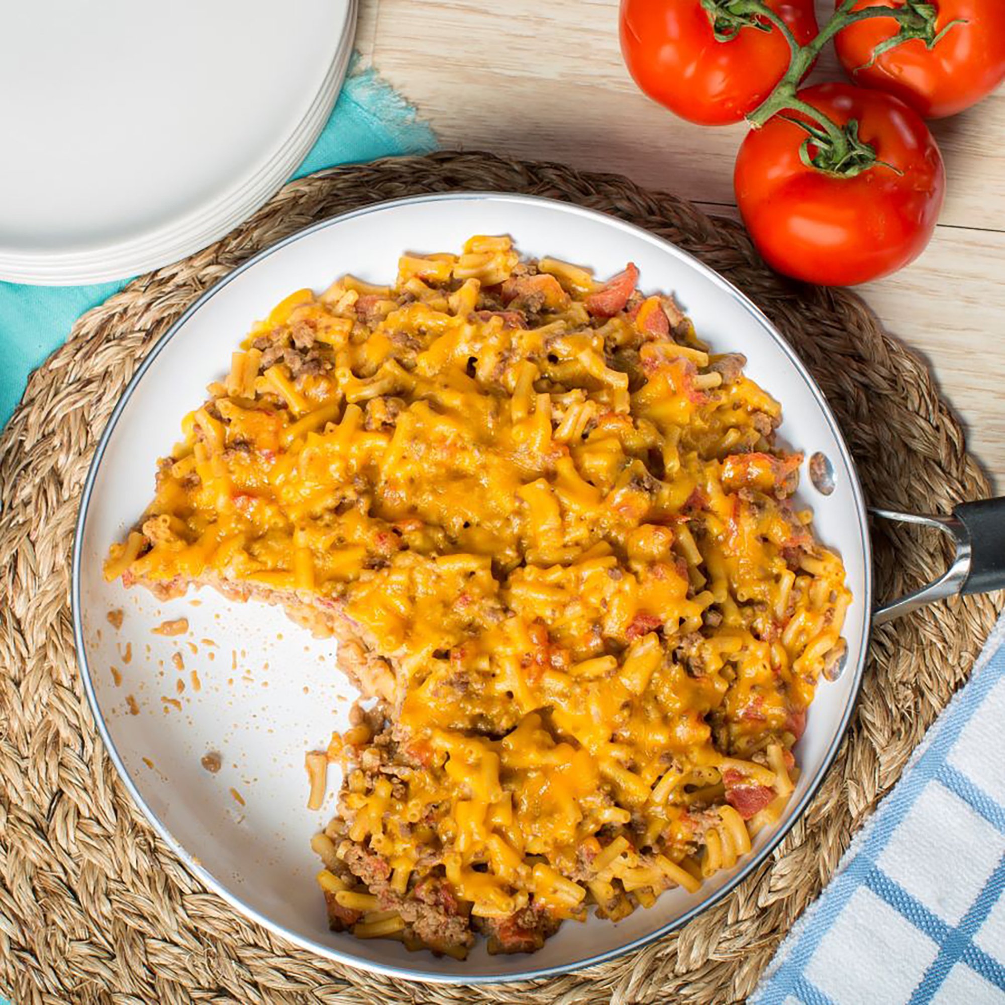 Cheesy Macaroni-Beef Skillet Recipe From H-E-B