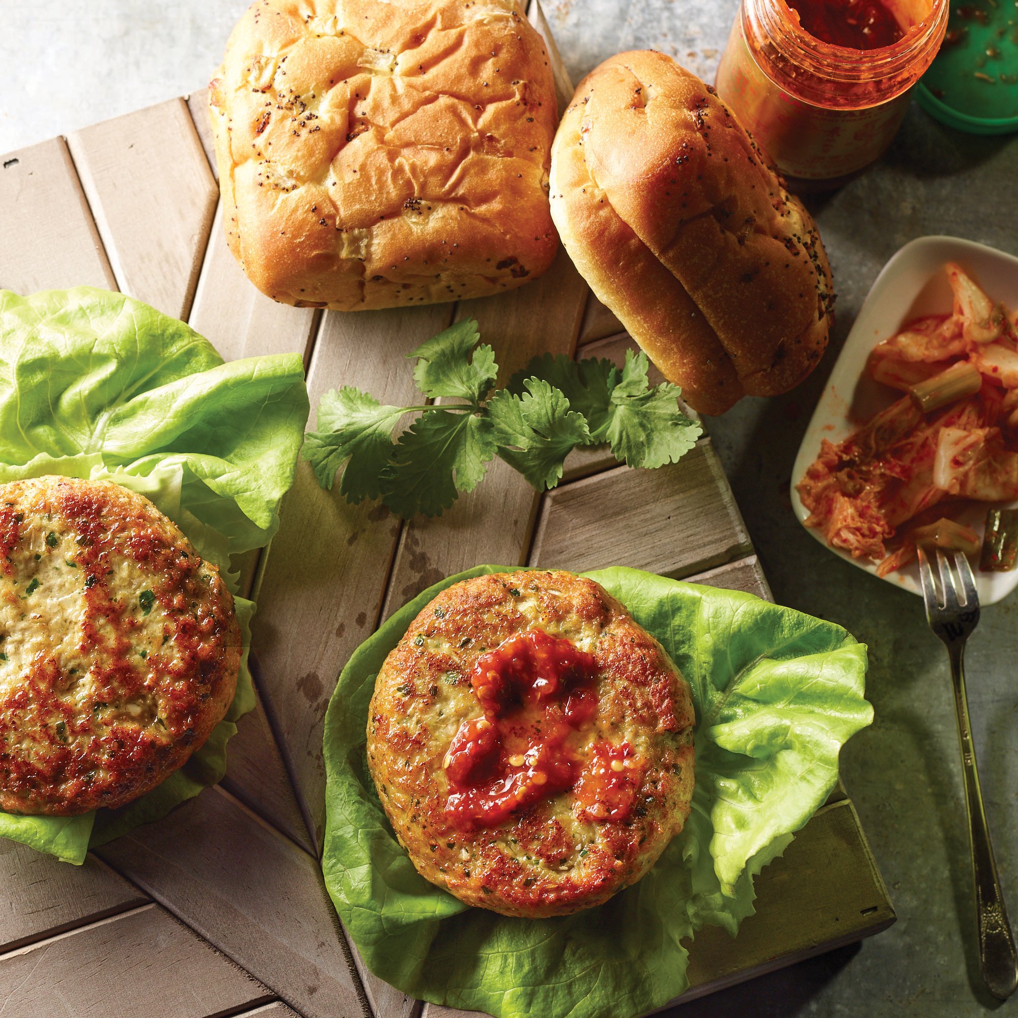 Chicken Kimchi Burger Recipe from HEB