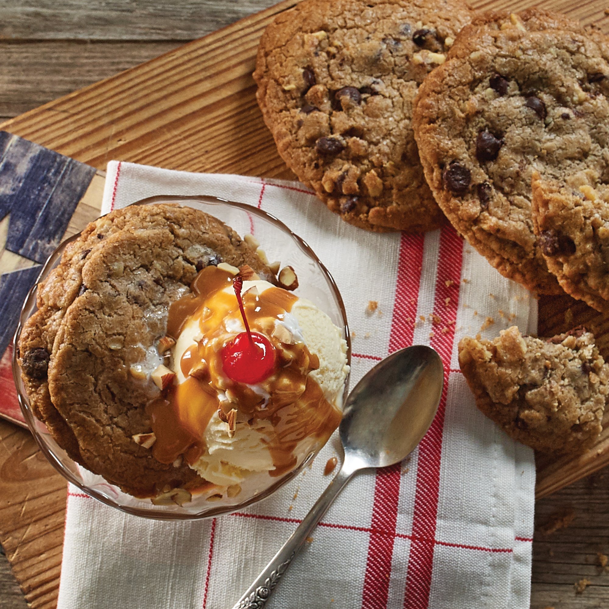 Chocolate Chunk Pecan Cookie Sundae with Citrus Caramel Recipe from HEB