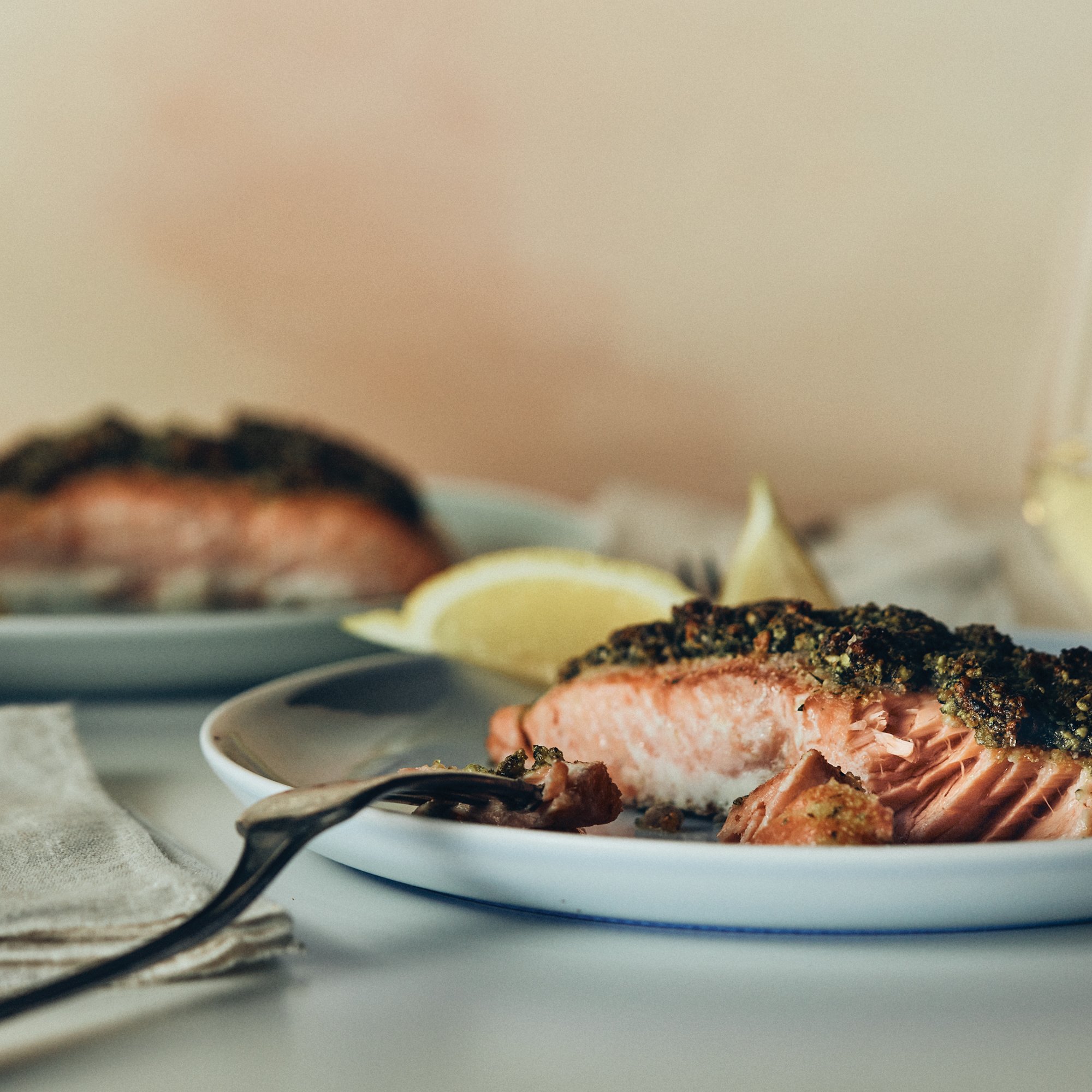 Cilantro Cashew Pesto Salmon Recipe from HEB