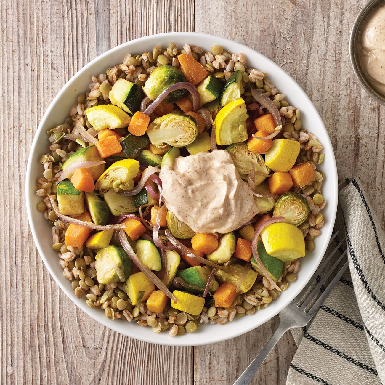 Cumin Dusted Veggie Bowl with Lentils and Chili Lime Yogurt Recipe from HEB