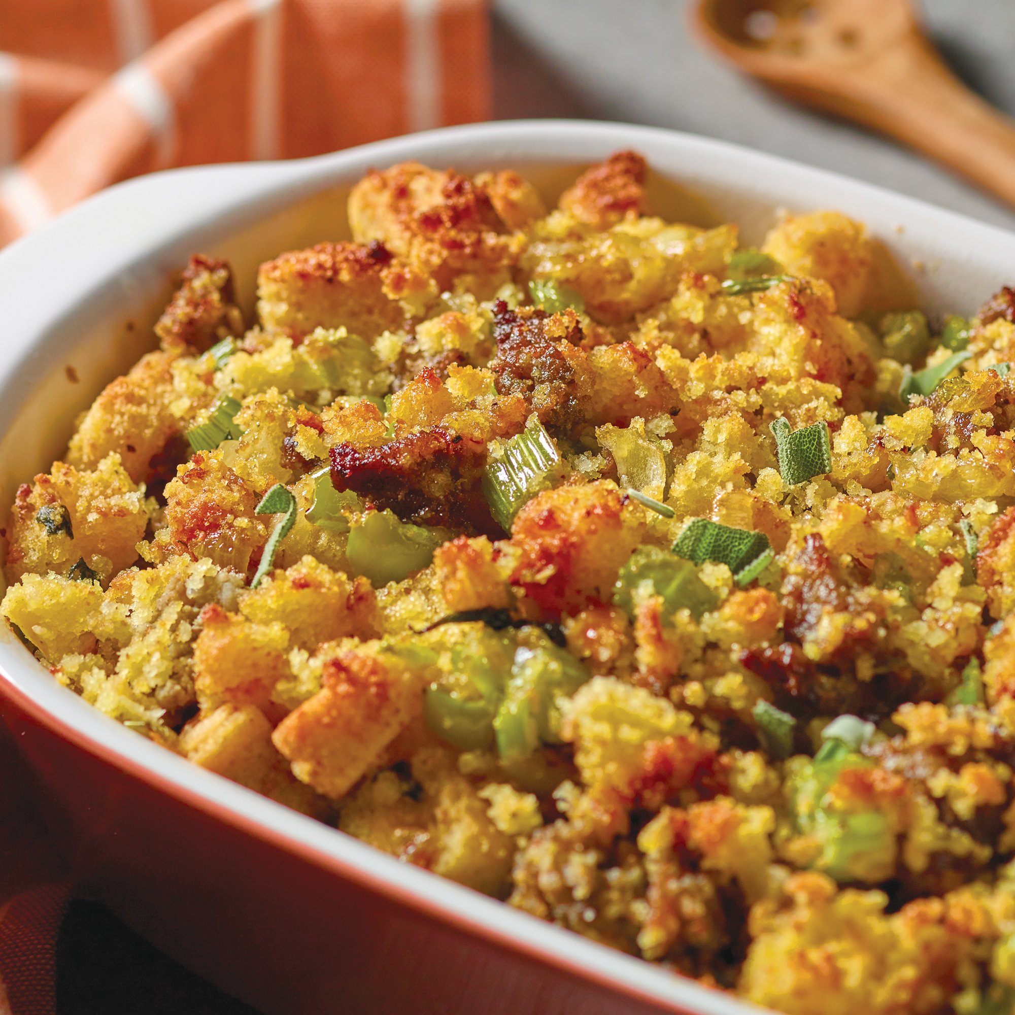 Easy Cornbread Stuffing with Sage Sausage Recipe from HEB