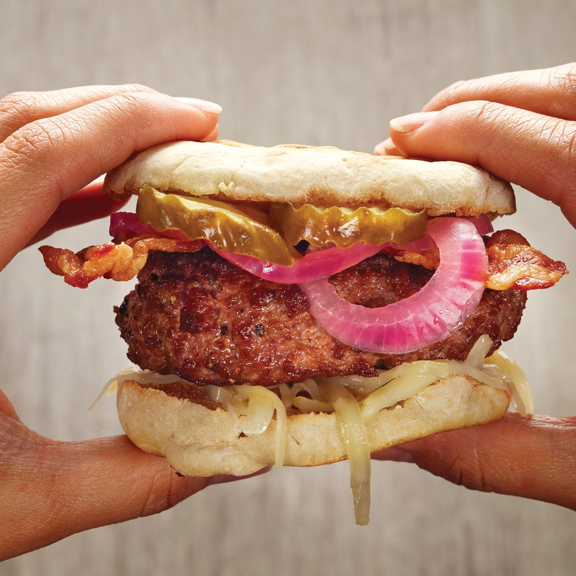 English Muffin Brisket Burger Recipe from HEB