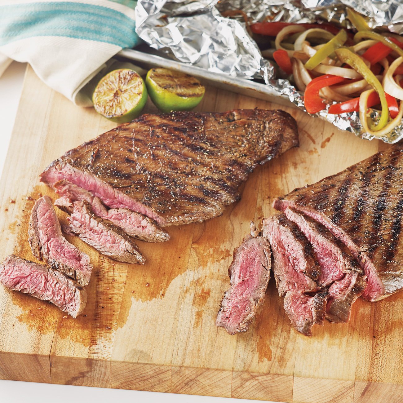 Flank Steak Tacos with Balsamic Glazed Peppers and Onions Recipe from HEB