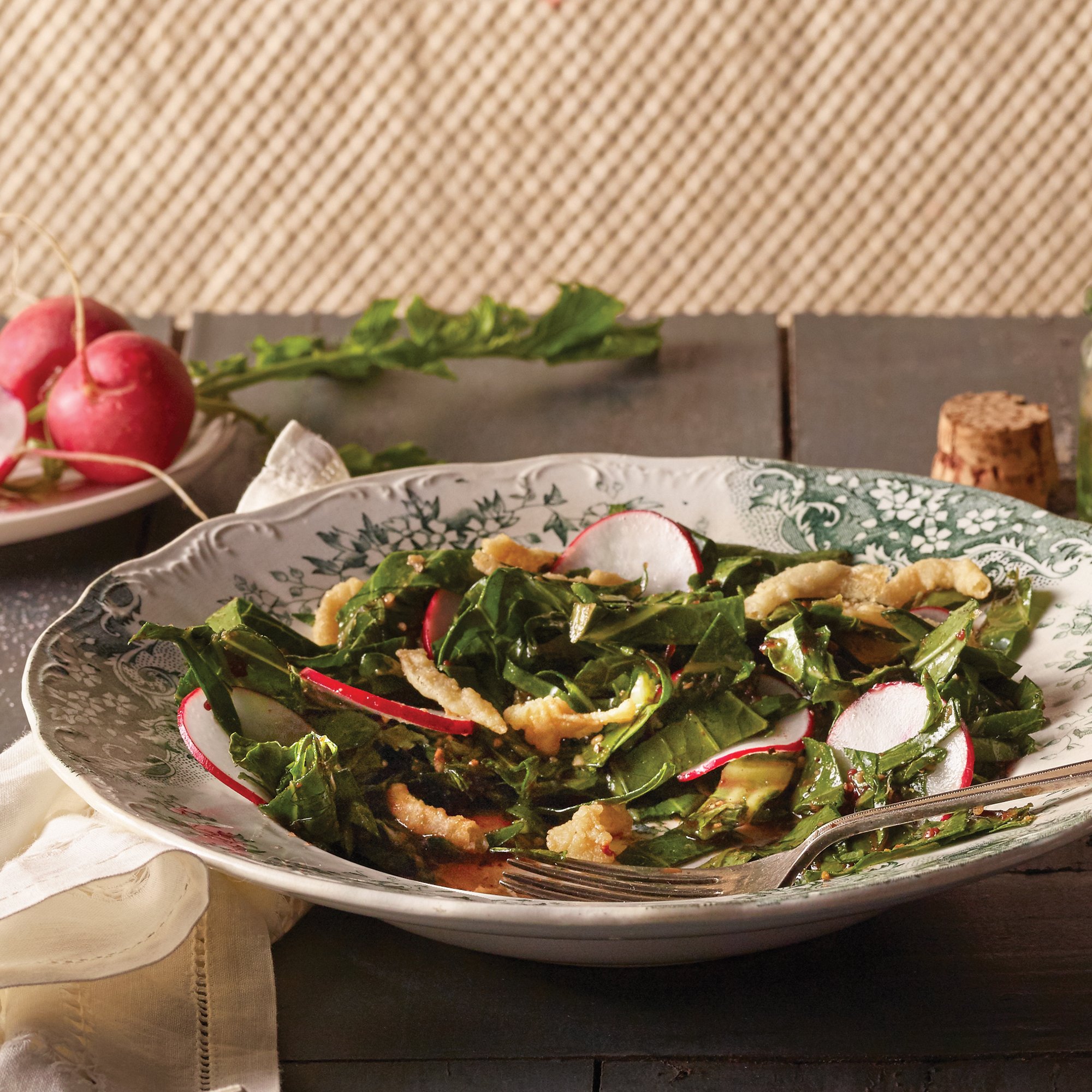 Fresh Collard Greens Salad with Tart Cranberry Dressing Recipe from HEB