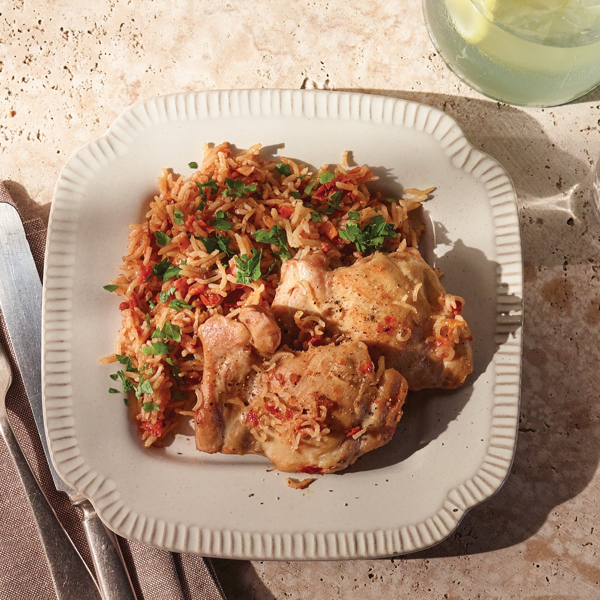 Garlic Chicken with Sun Dried Tomato Rice Recipe from HEB
