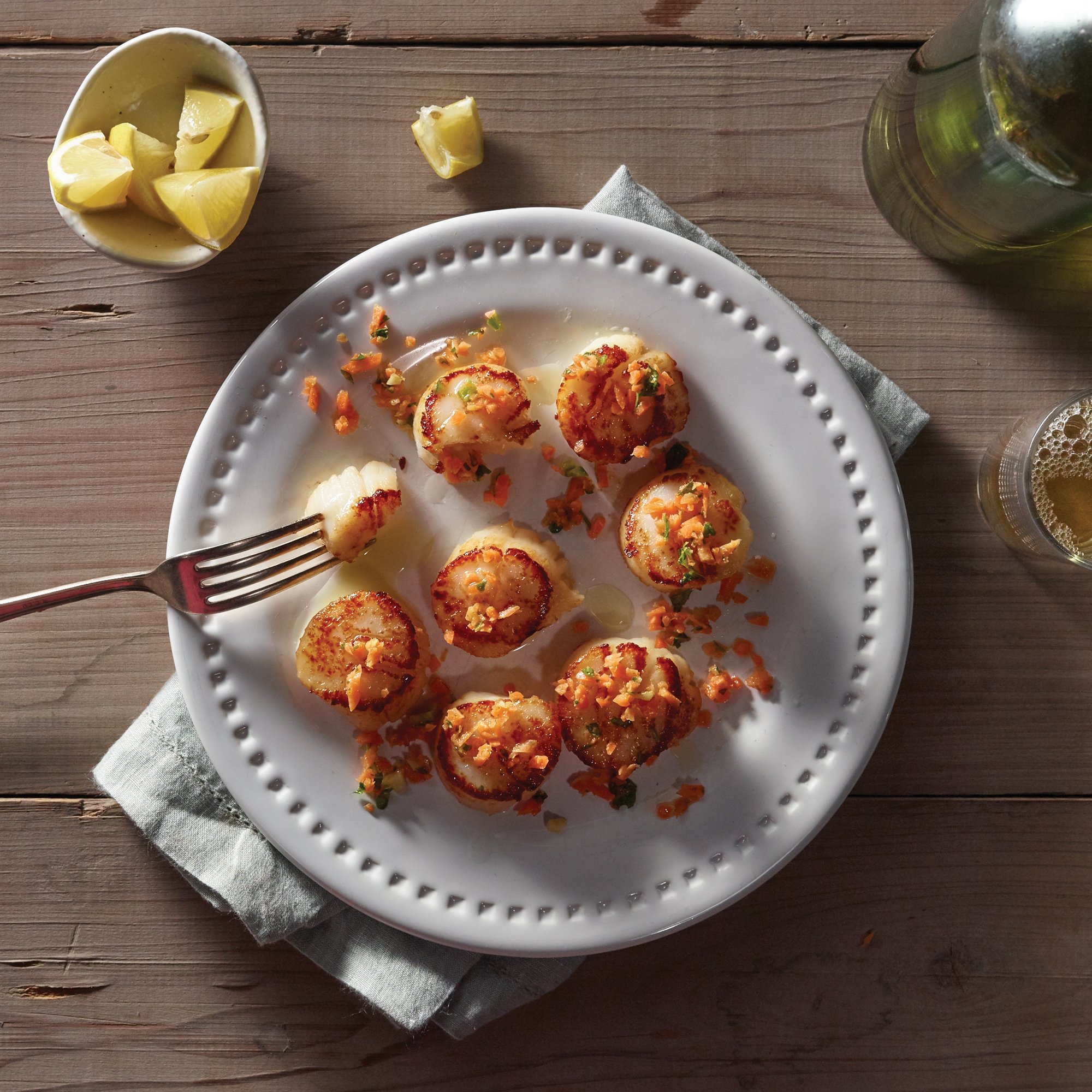 Ghee Seared Scallops with Carrot Schug Recipe from HEB