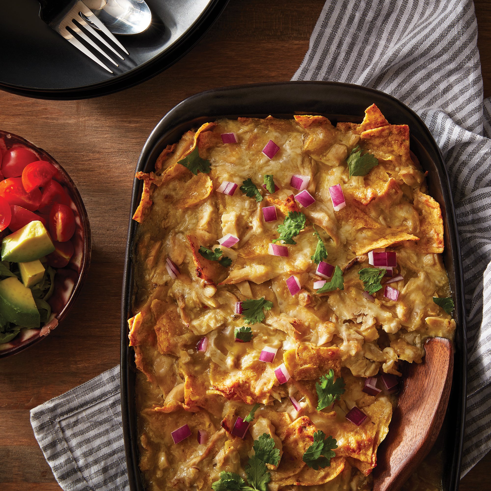 Green Enchilada Chicken Tortilla Bake Recipe from HEB