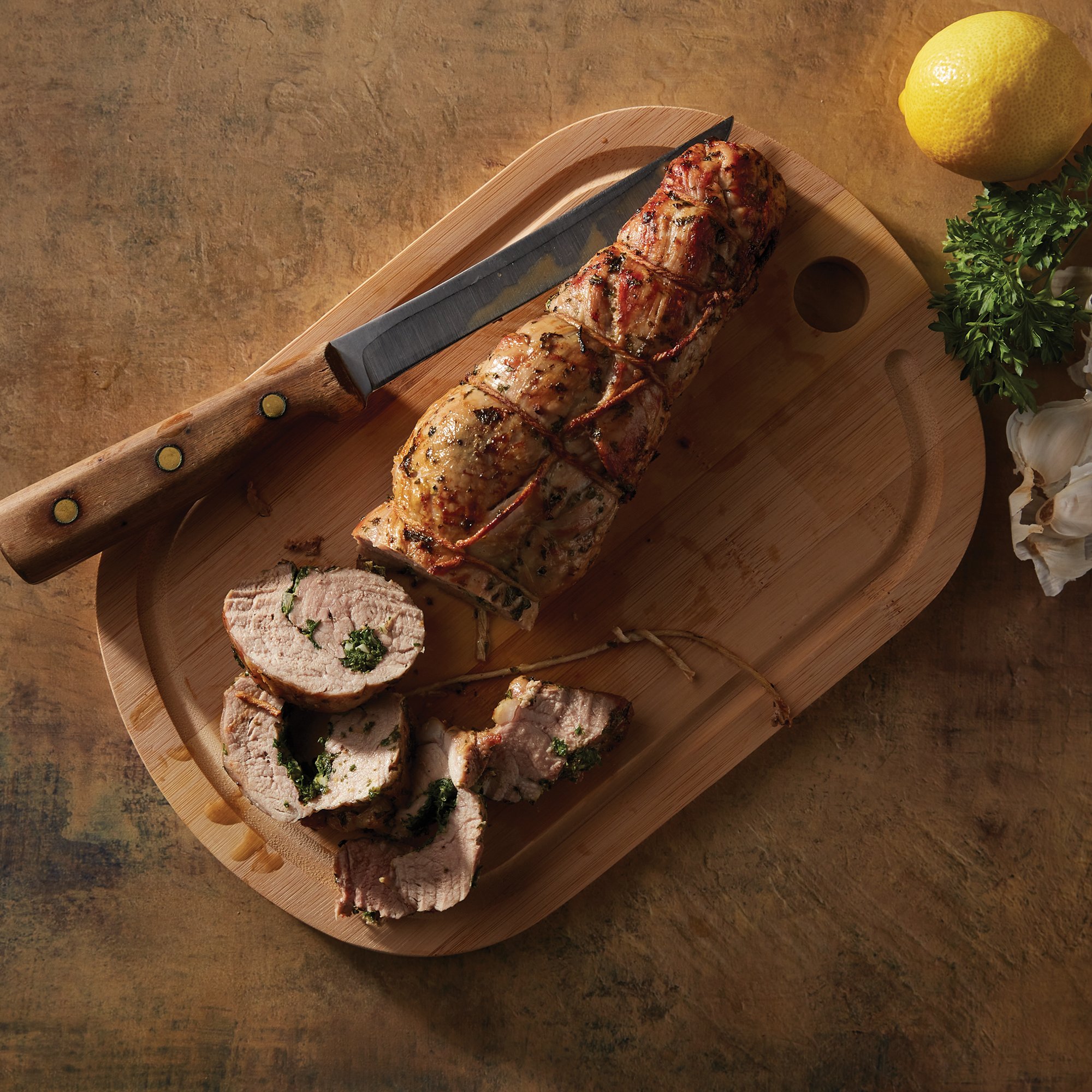 Gremolata Stuffed Pork Tenderloin Recipe from HEB