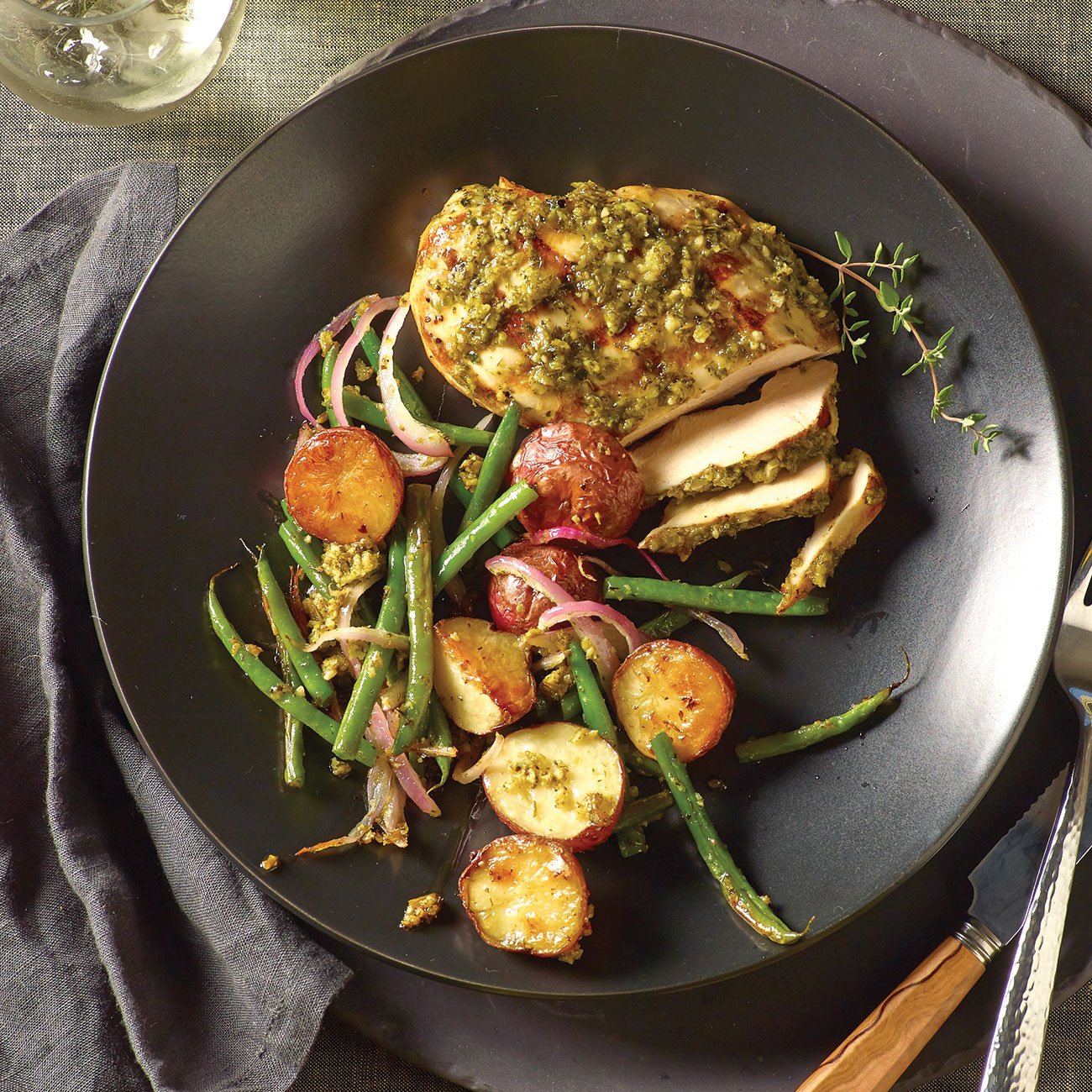 Grilled Chicken With Roasted Broccolini Pesto Recipe From H E B