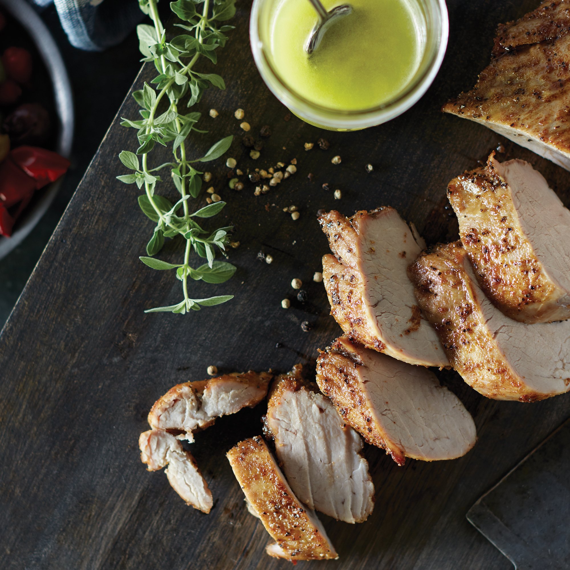 Grilled Pork Tenderloin with Black Pepper & Turmeric Sauce Recipe from