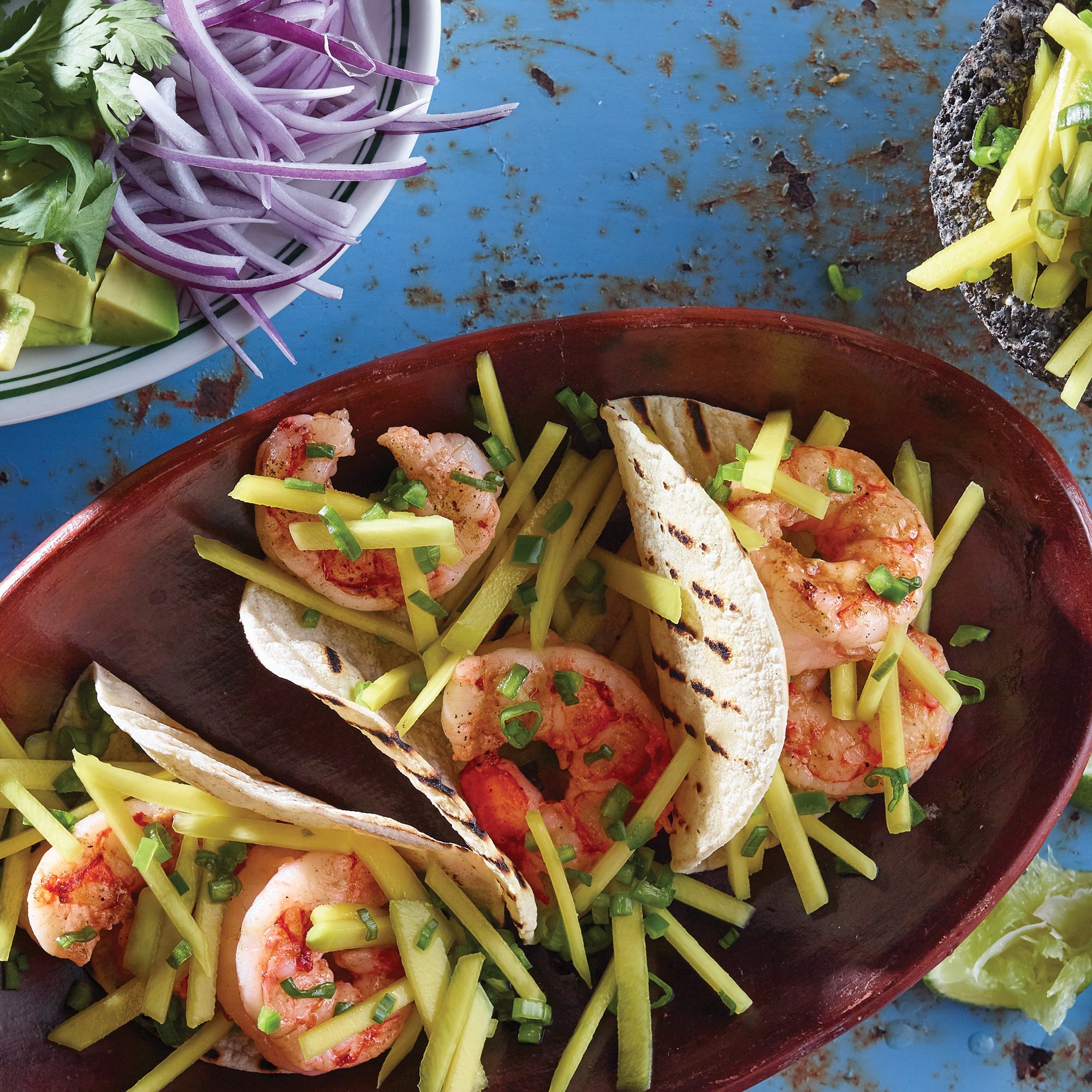 Grilled Shrimp Taco with Spicy Green Mango Slaw Recipe from HEB