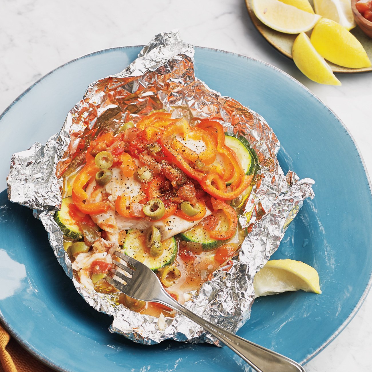 Grilled Tilapia Veracruz Pouches Recipe from HEB