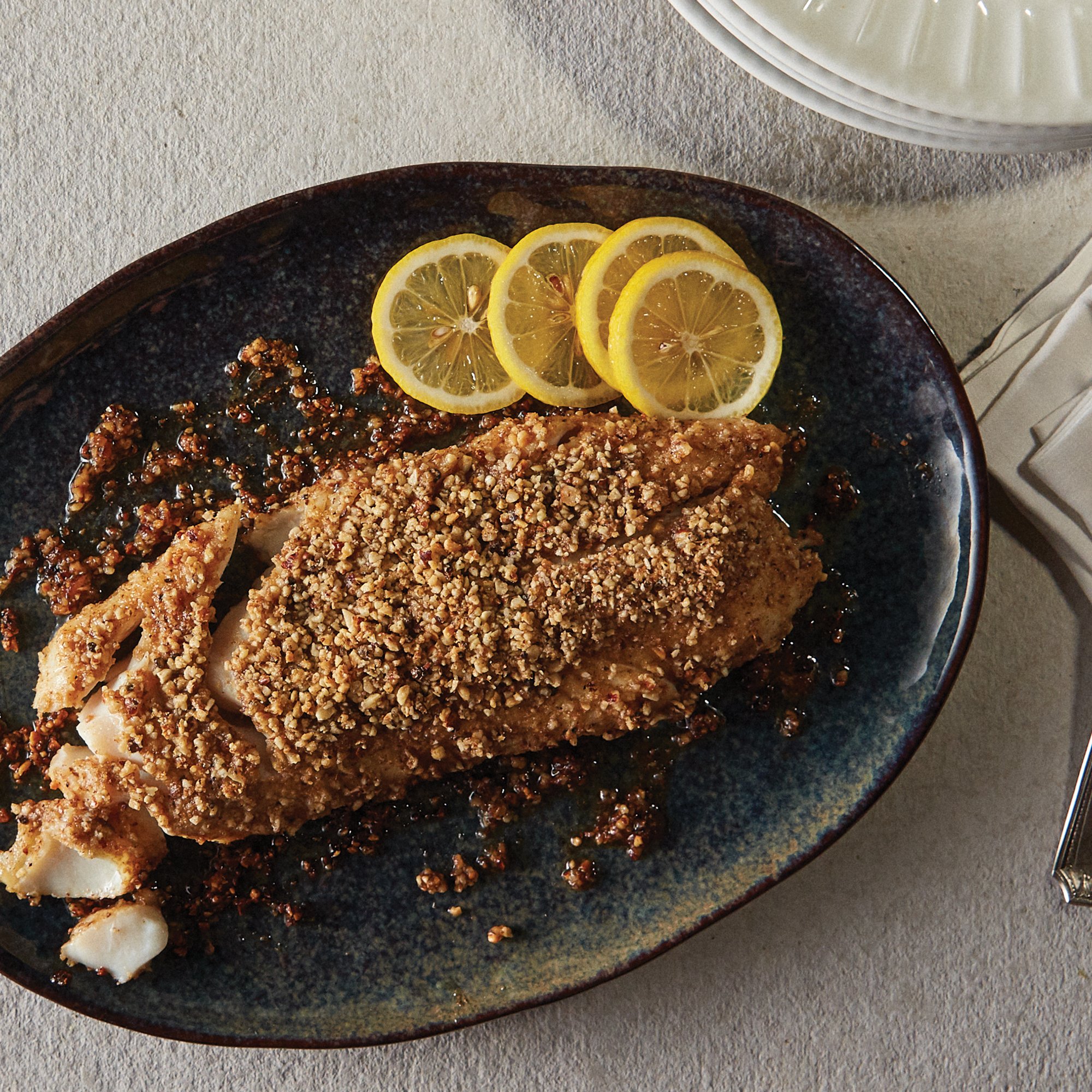 Hazelnut & Spice Crusted Cod Loin Recipe from HEB