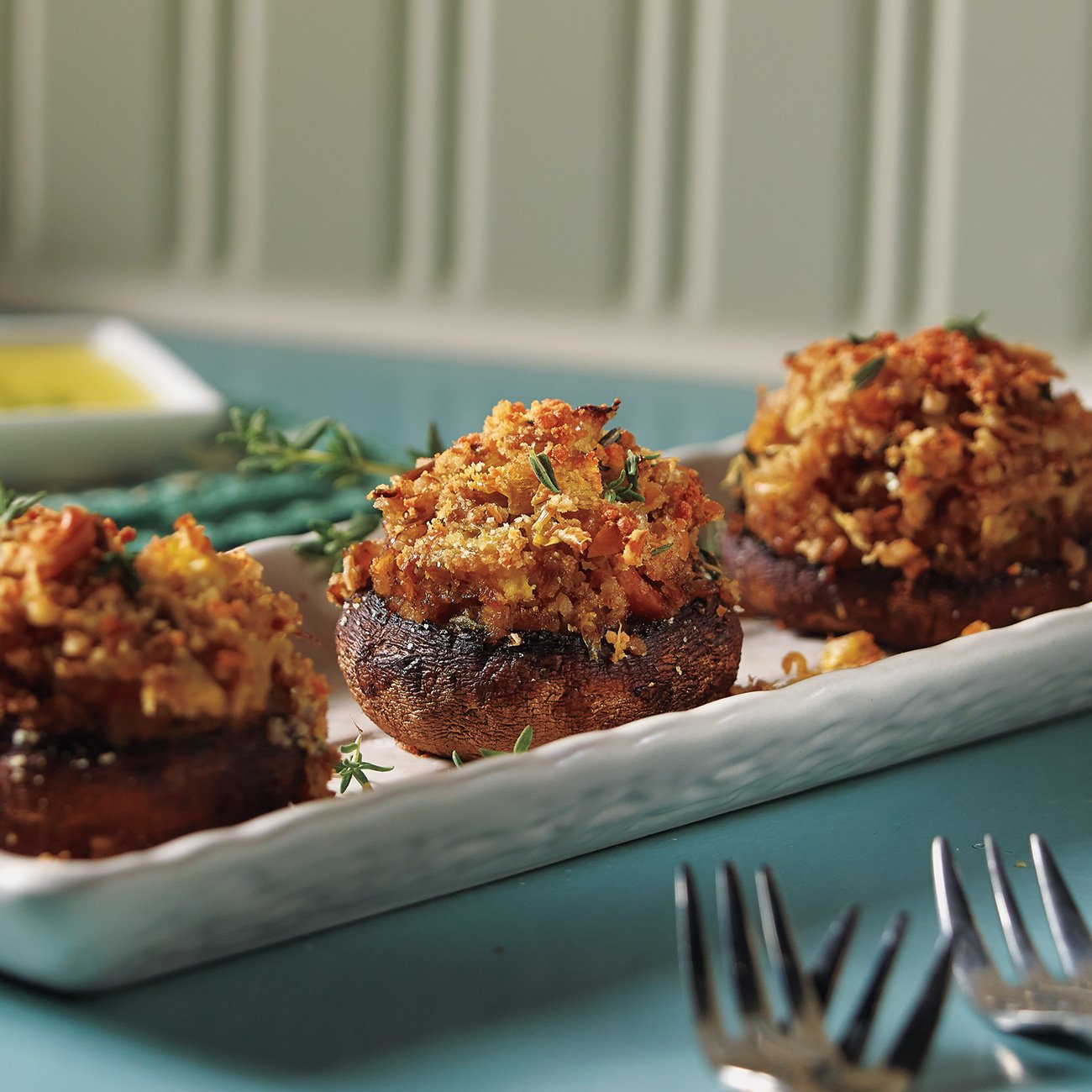 Herb and Artichoke Stuffed Mushrooms Recipe from HEB