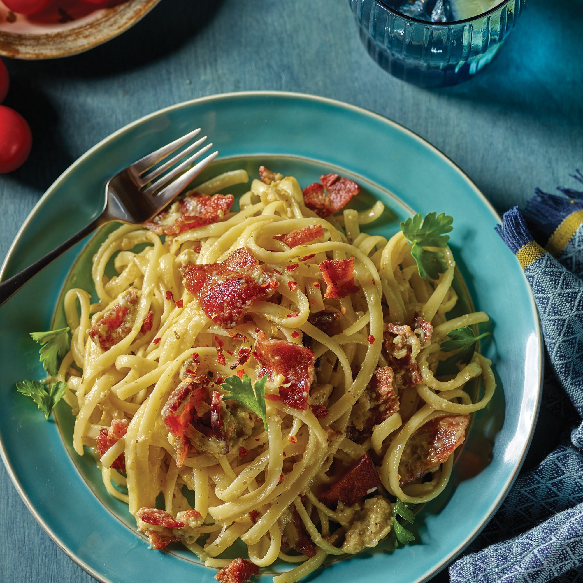 Linguini Carbonara with Artichokes Recipe from HEB