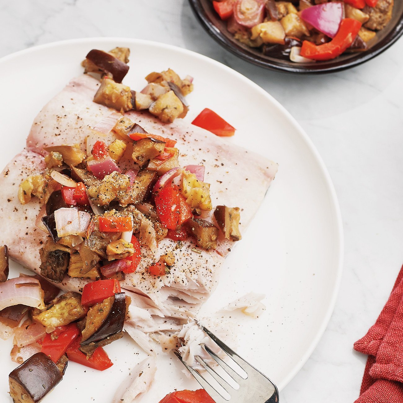 Mahi Mahi with Warm Caponata Recipe from HEB