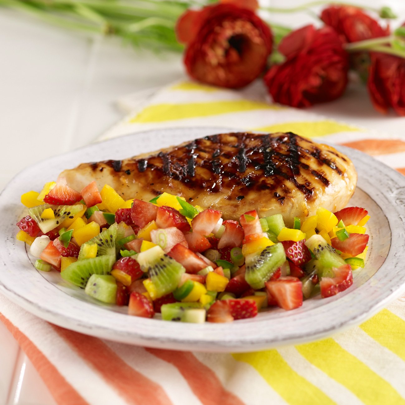 Mango Ginger Chicken With Fresh Fruit Salsa Recipe From H E B