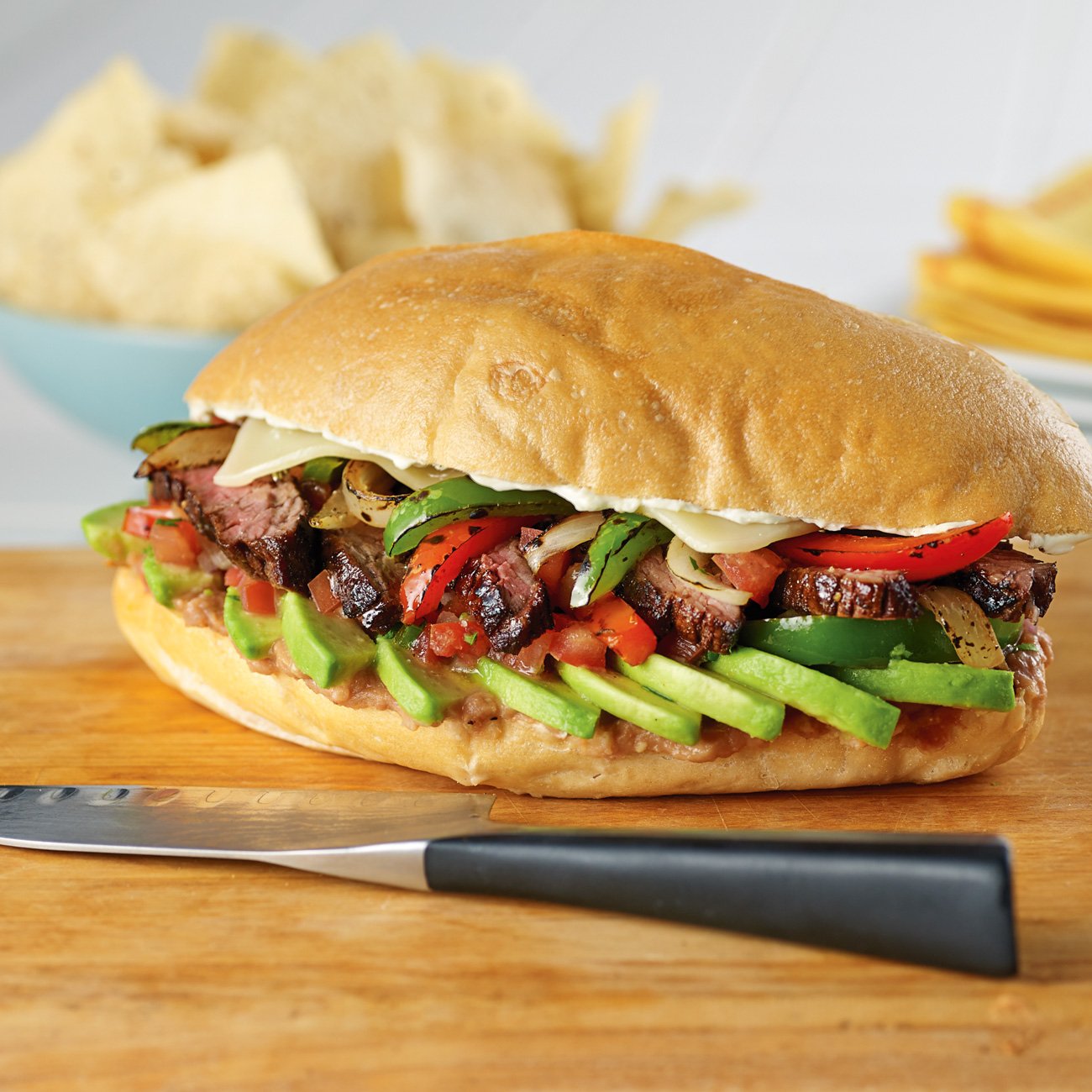 Mexican Beef Fajita Torta Recipe Beef Torta Heb Com