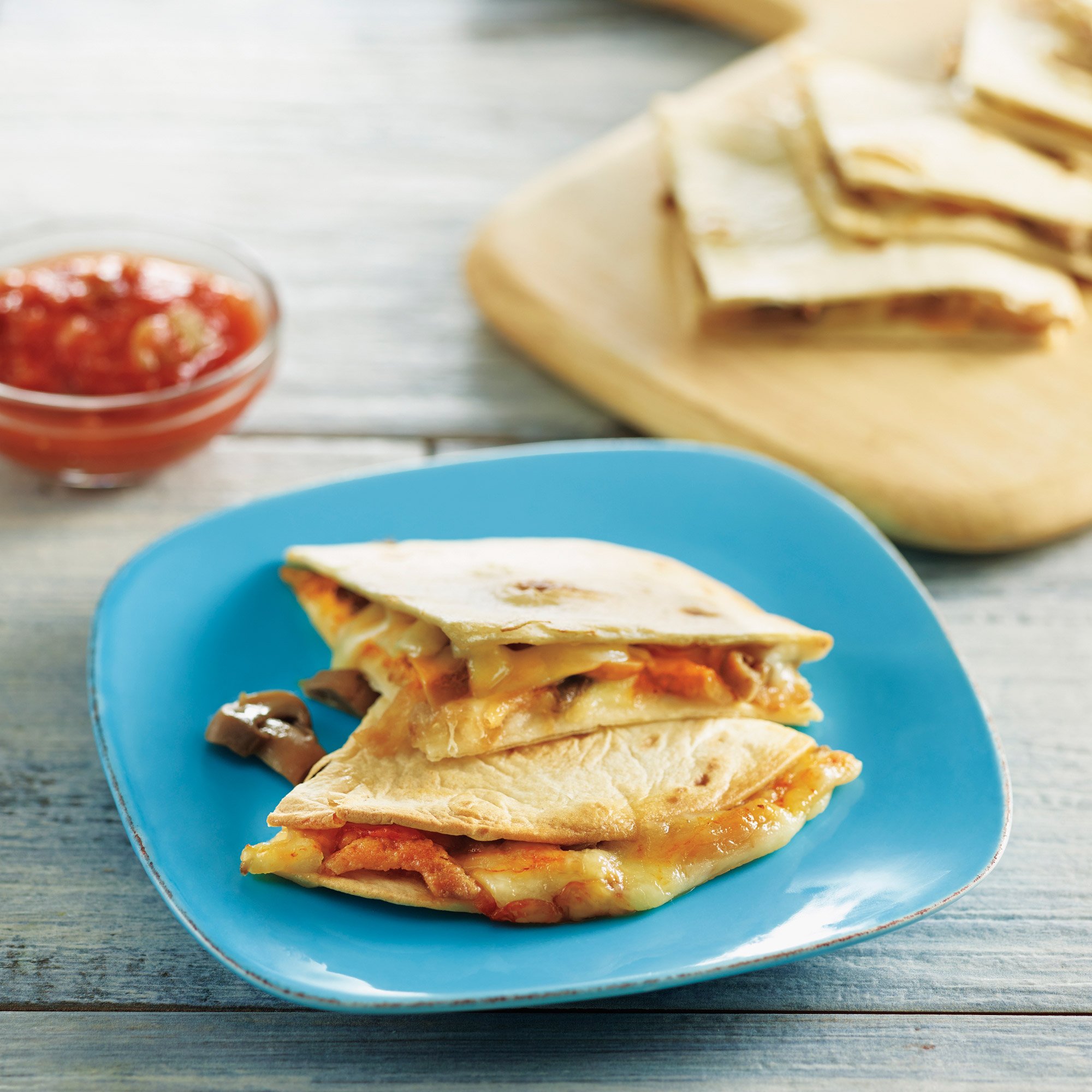 Mushroom, Onion & Muenster Quesadillas Recipe from HEB